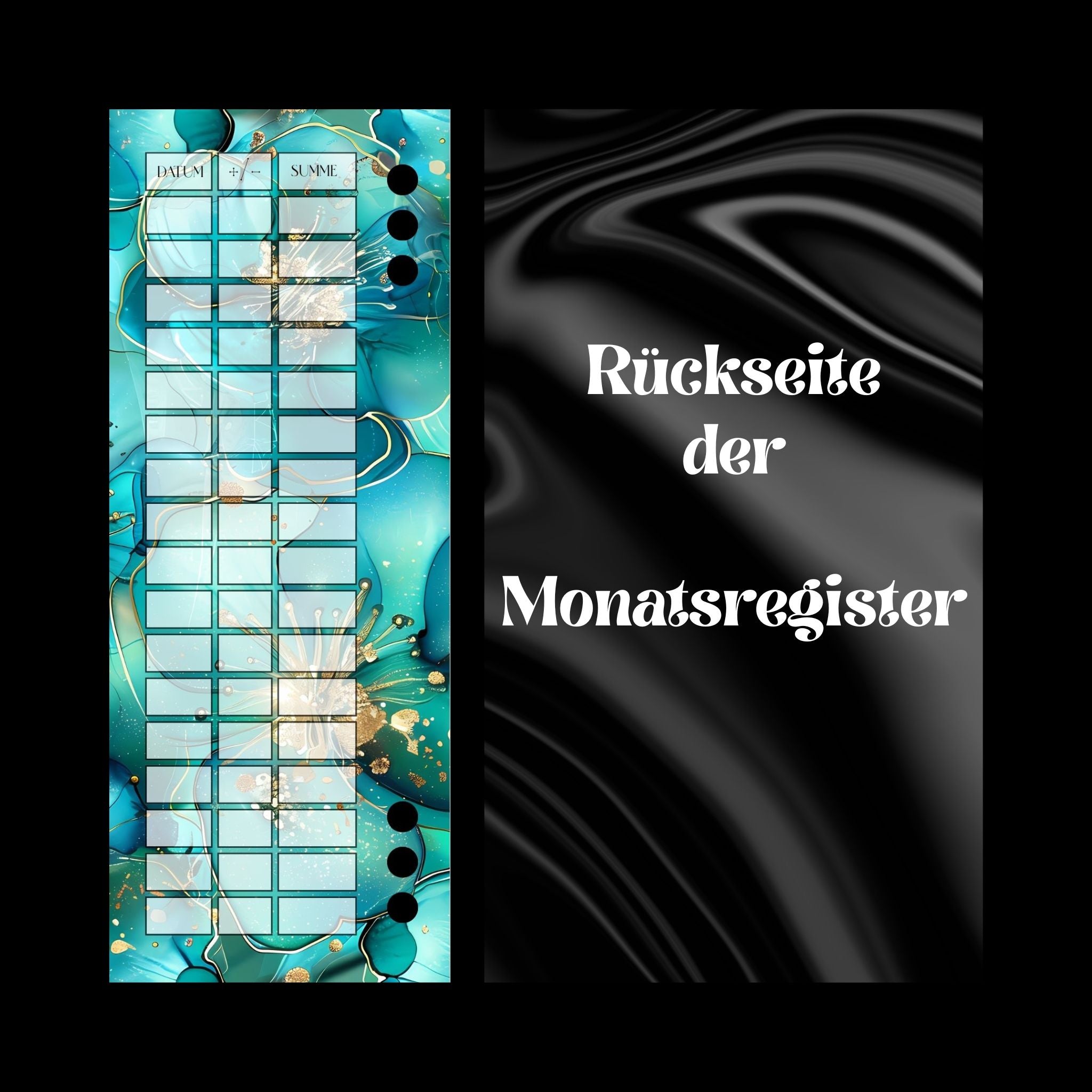 A7 Monatsregister Türkis foliert