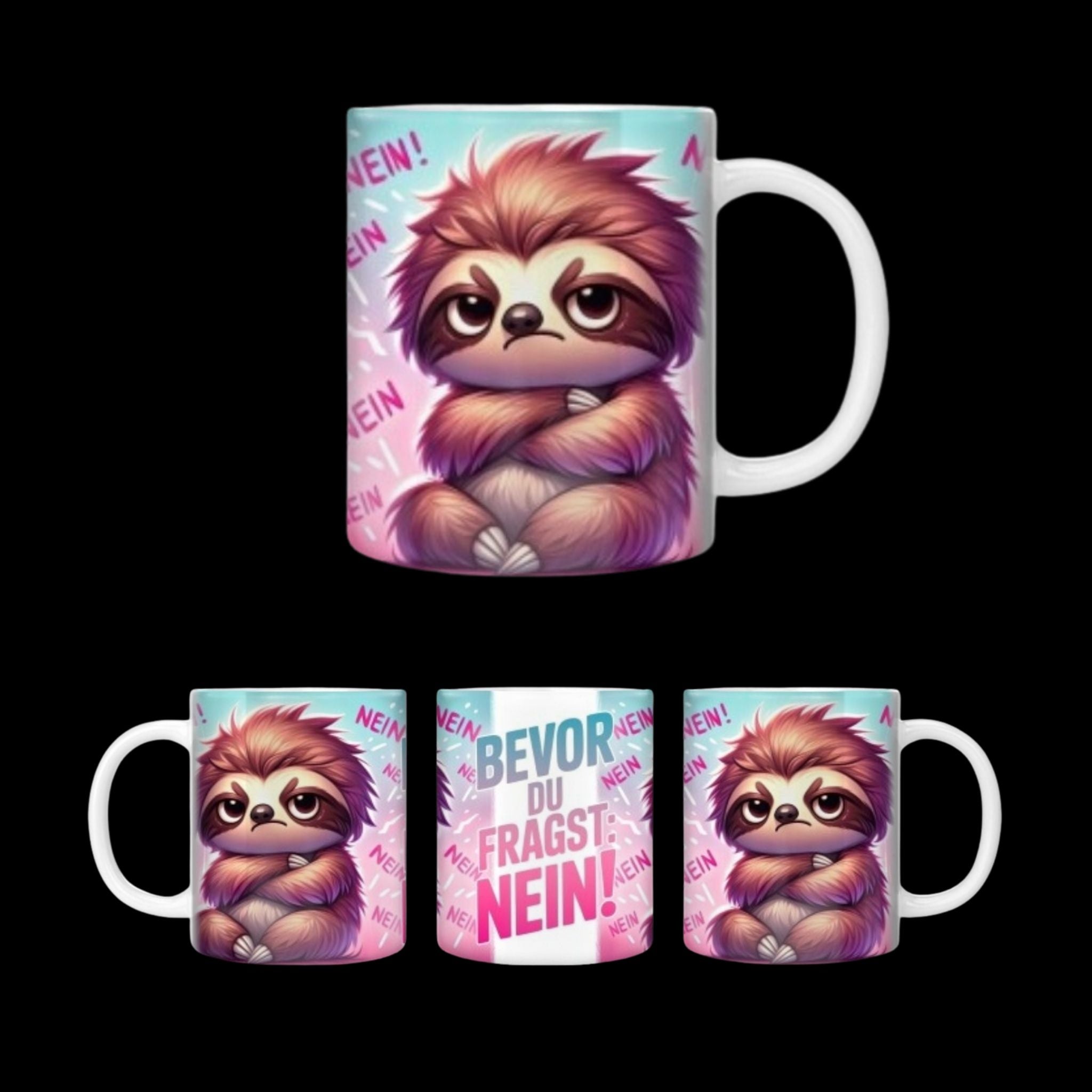Tasse Faultier-Bevor du fragst