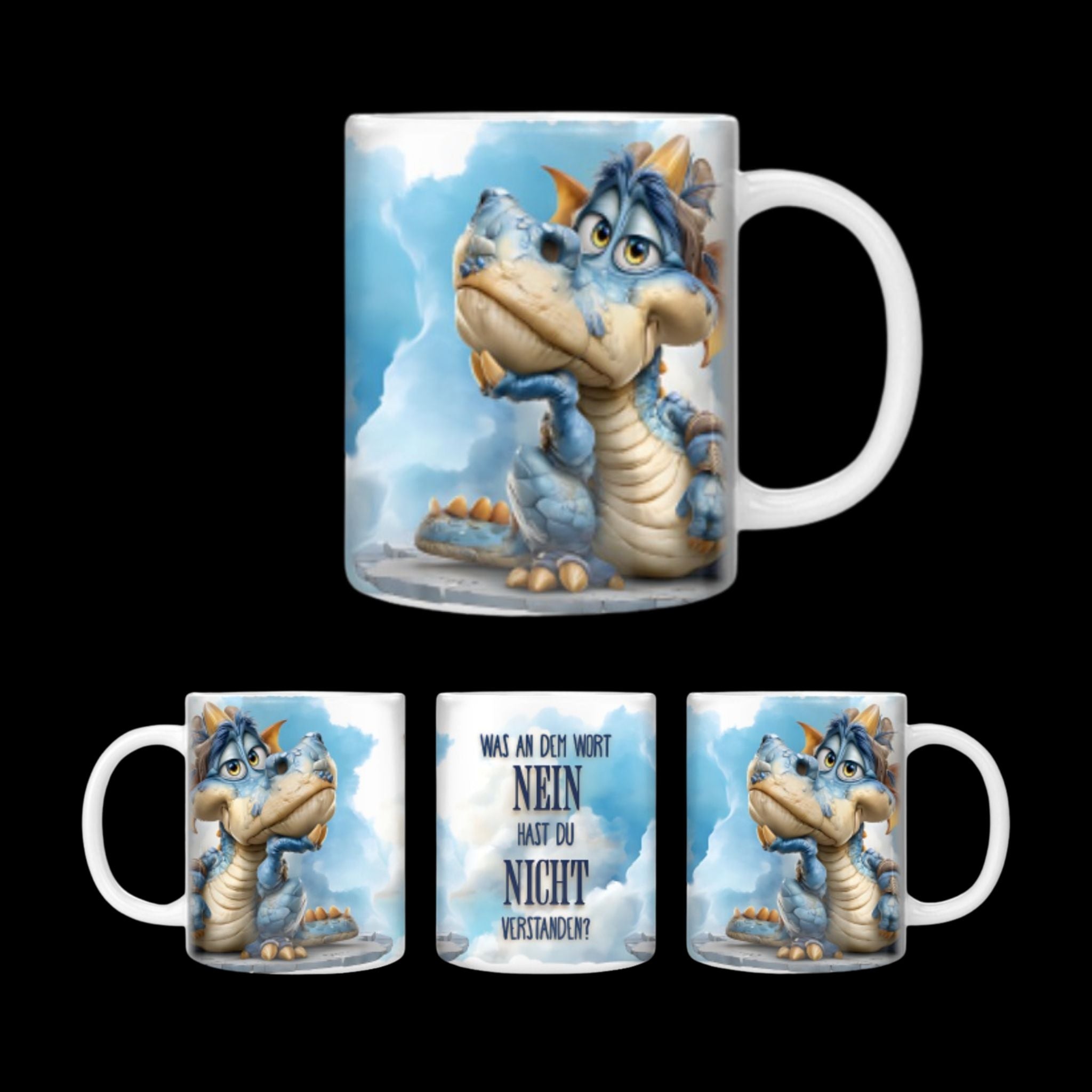 Tasse Drache Blau
