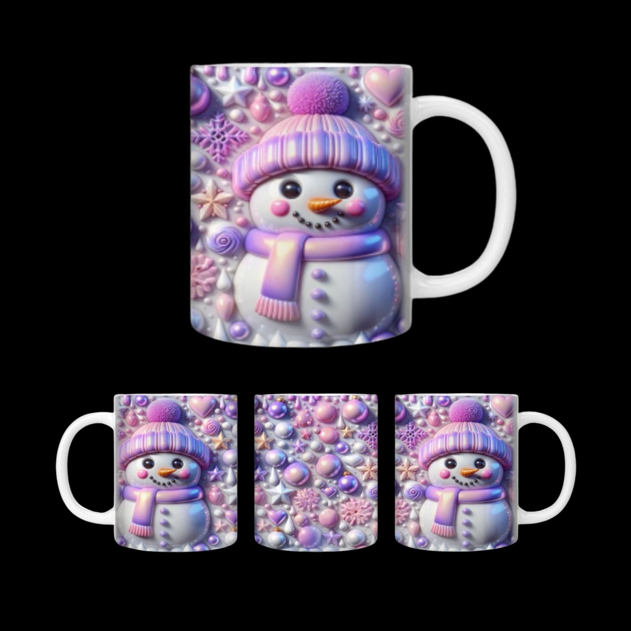 Tasse Schneemann Rosa