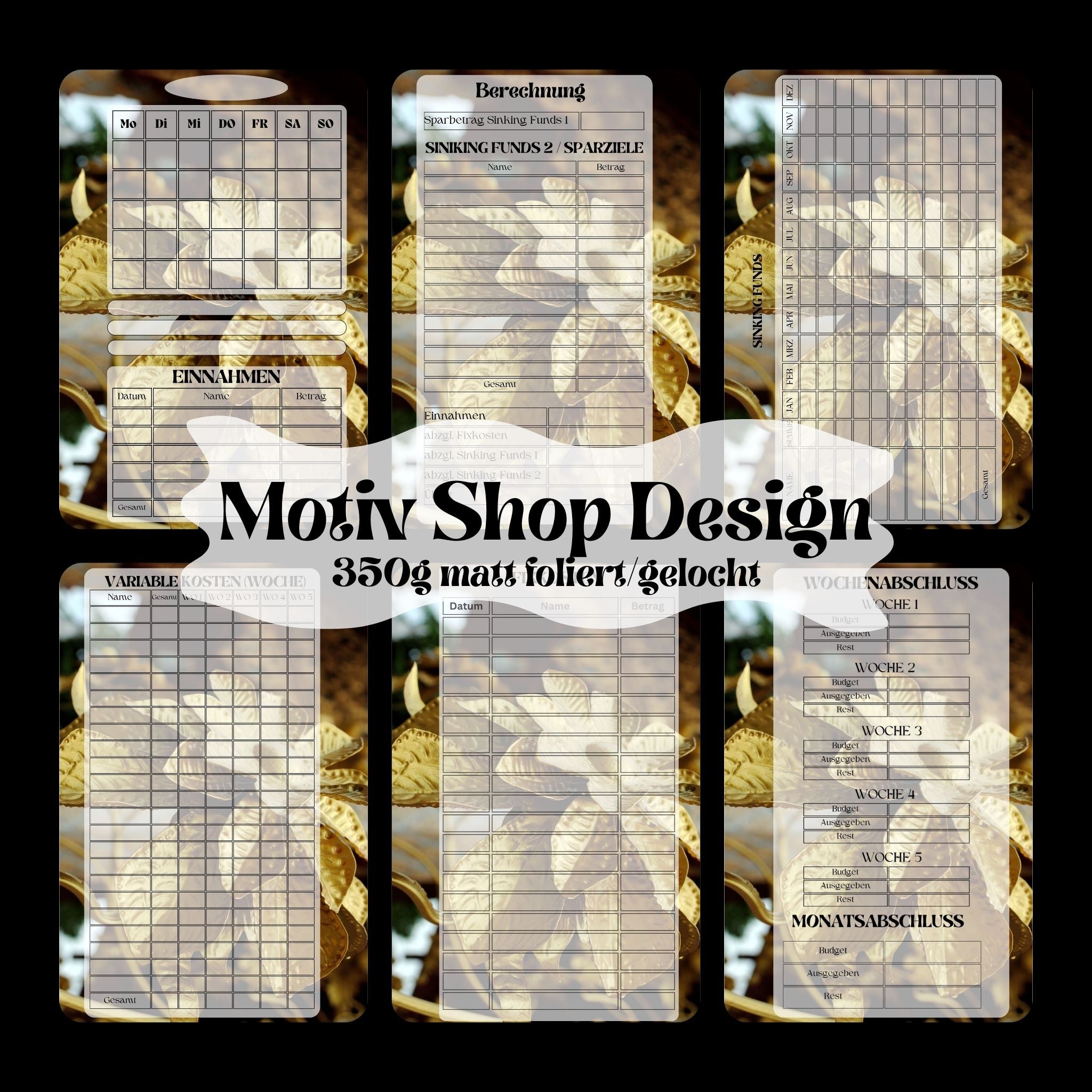 Monatsplaner A6 Shop Design