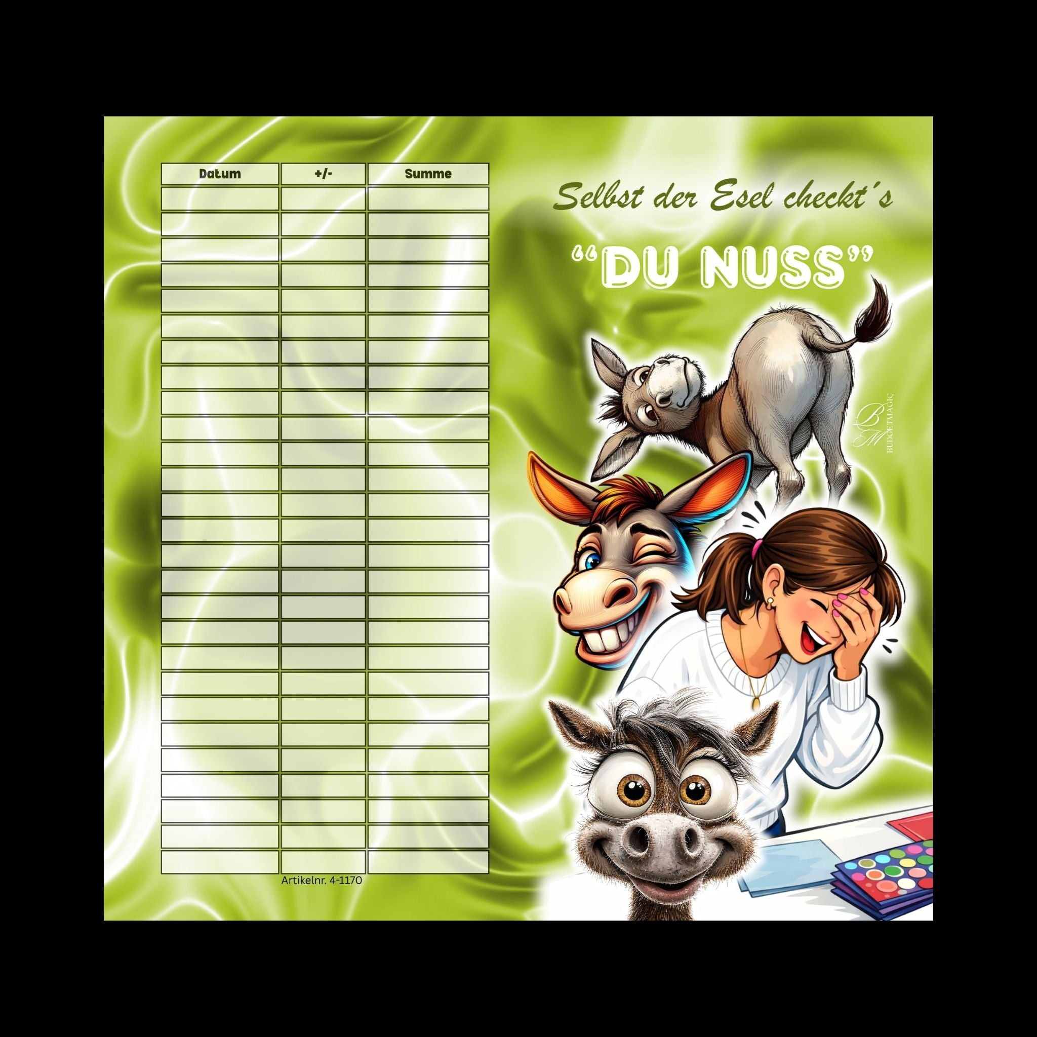 Folierte Klappkarte Selbst der Esel checkt´s