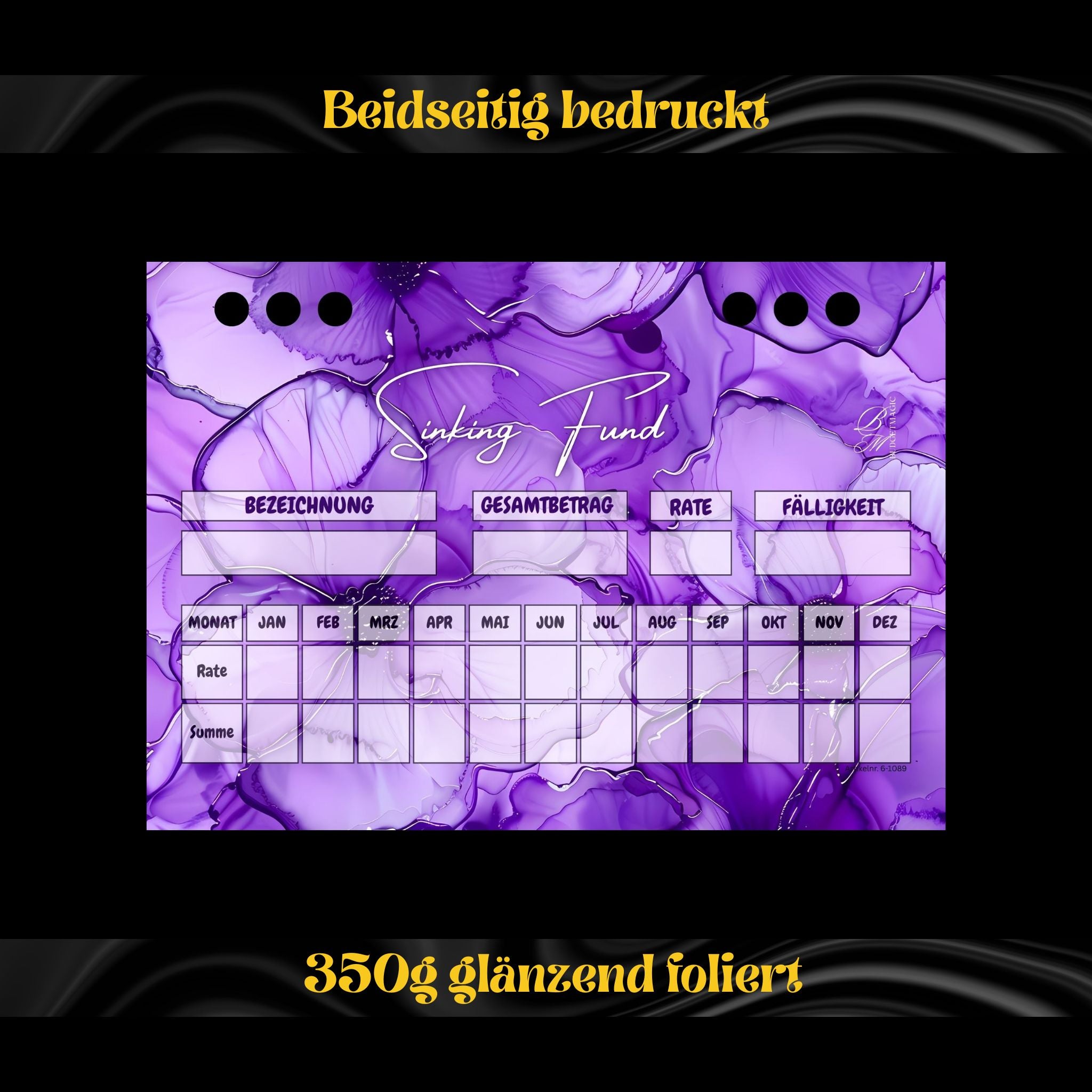 Sinking Fund Tracker gelocht und foliert