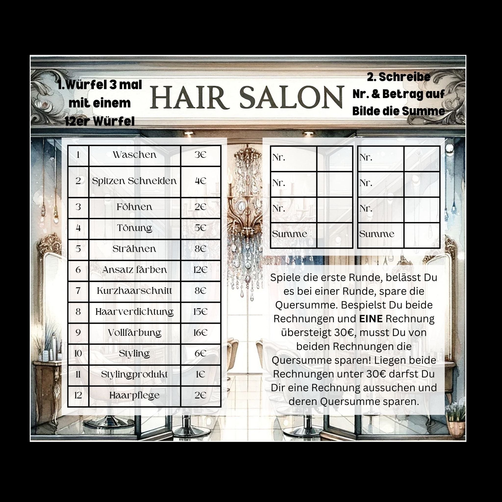 Klappkarte Hair Salon foliert