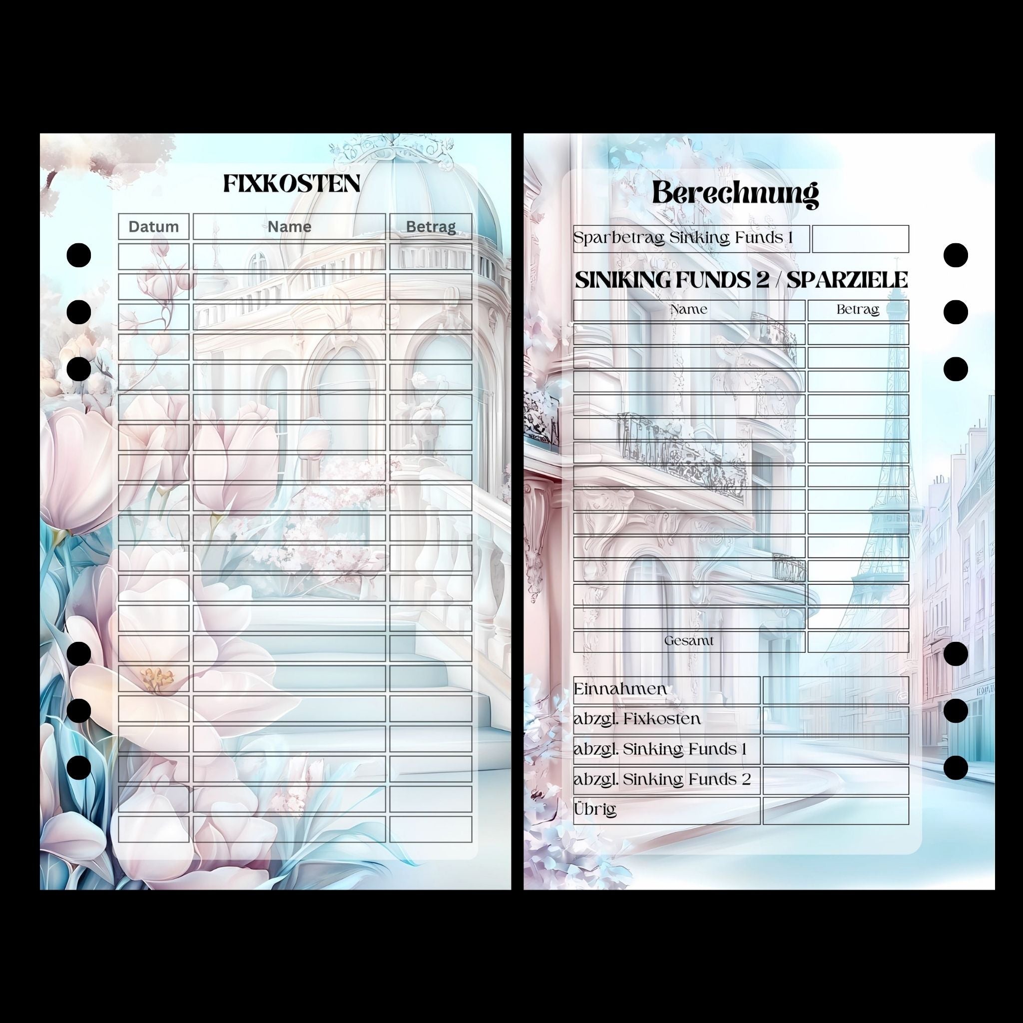 Monatsplaner A6 Paris Pastell