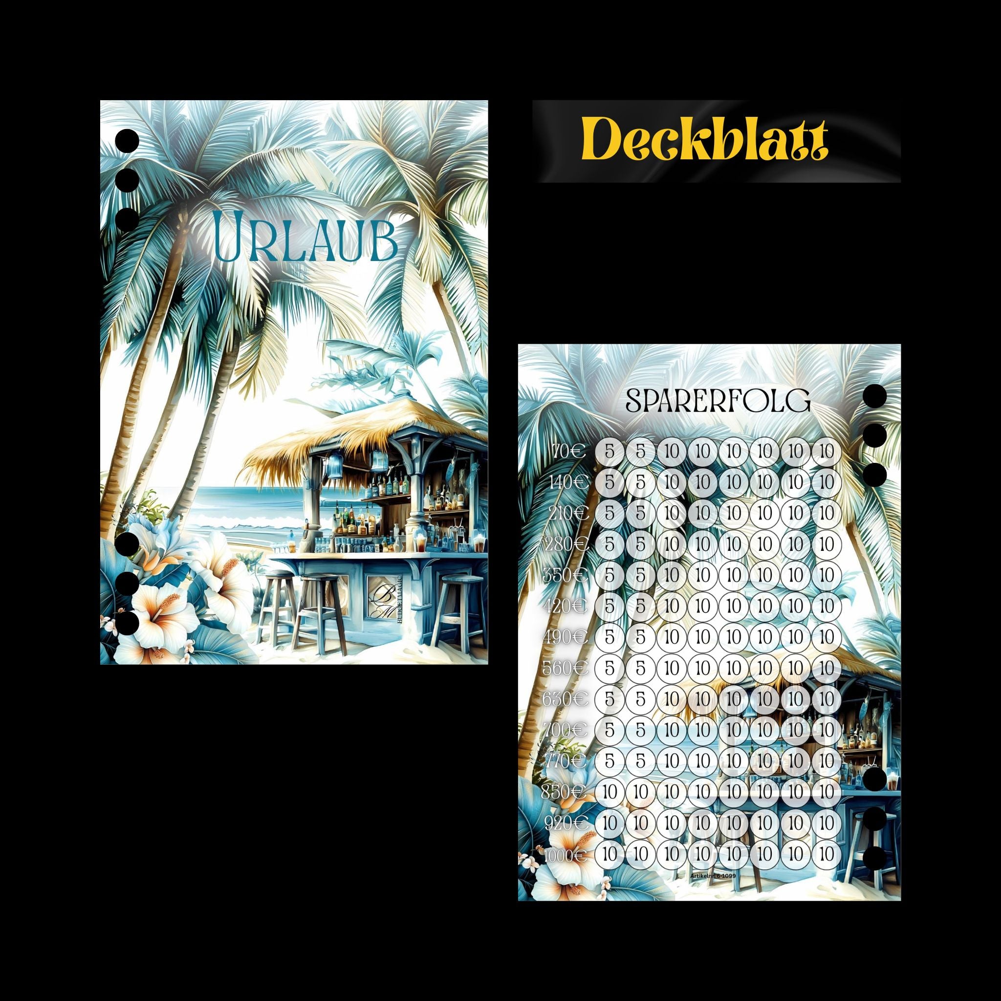 A6 Register Sparziel Urlaub (4er- Register)