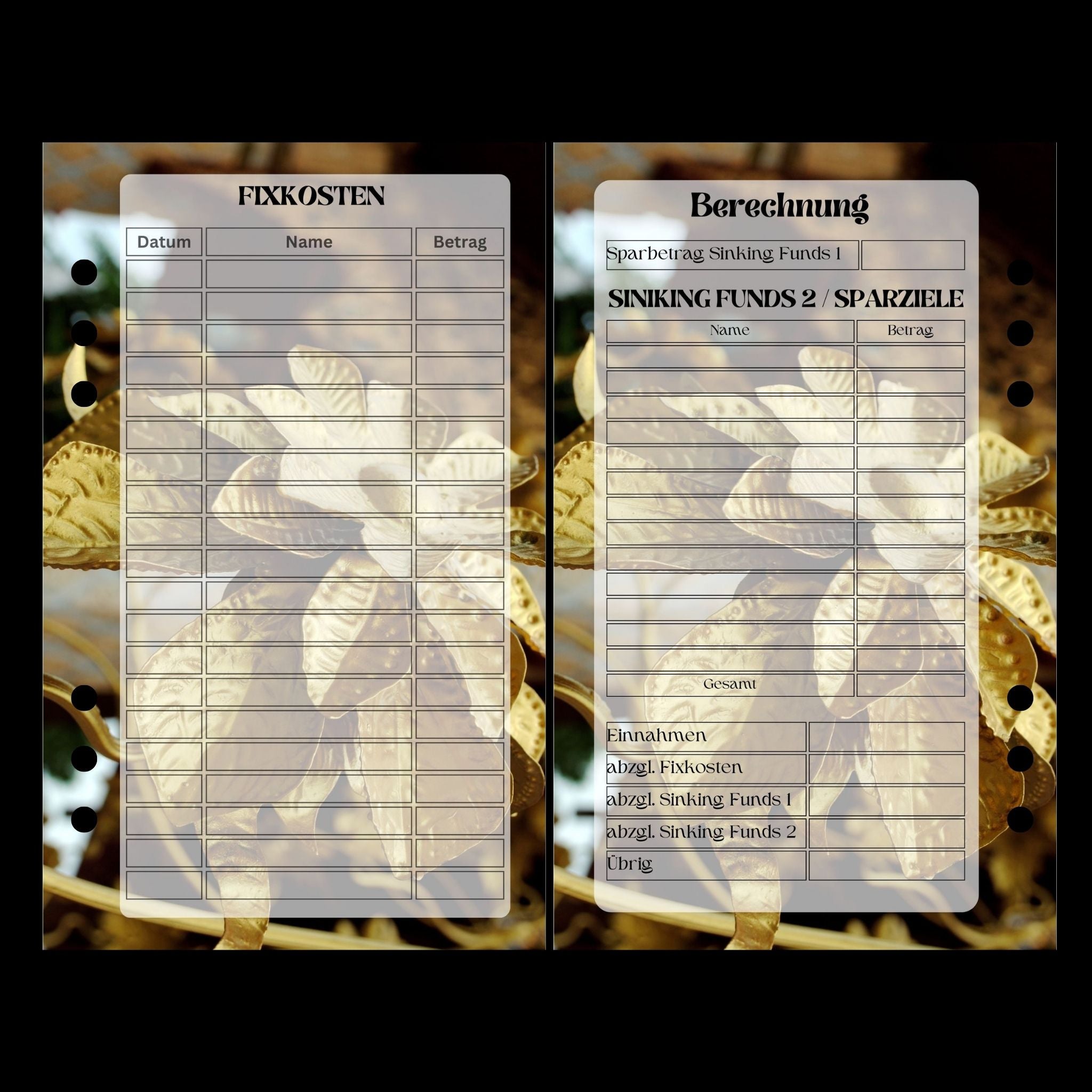 Monatsplaner A6 Shop Design