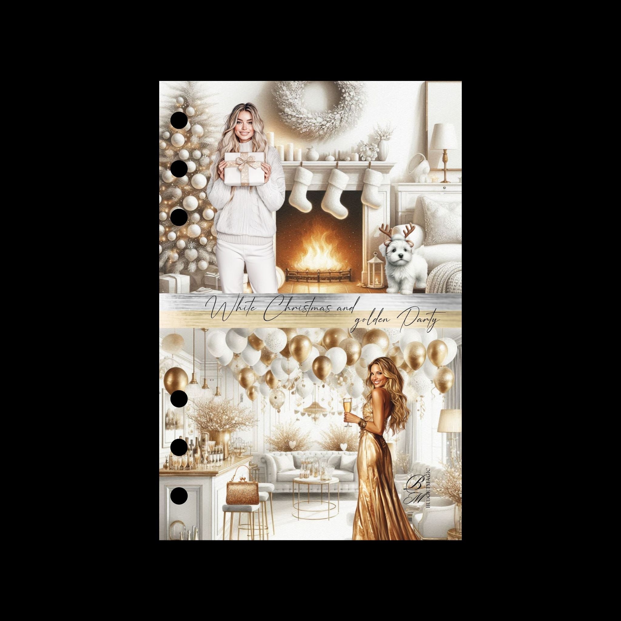 White Christmas and golden Party