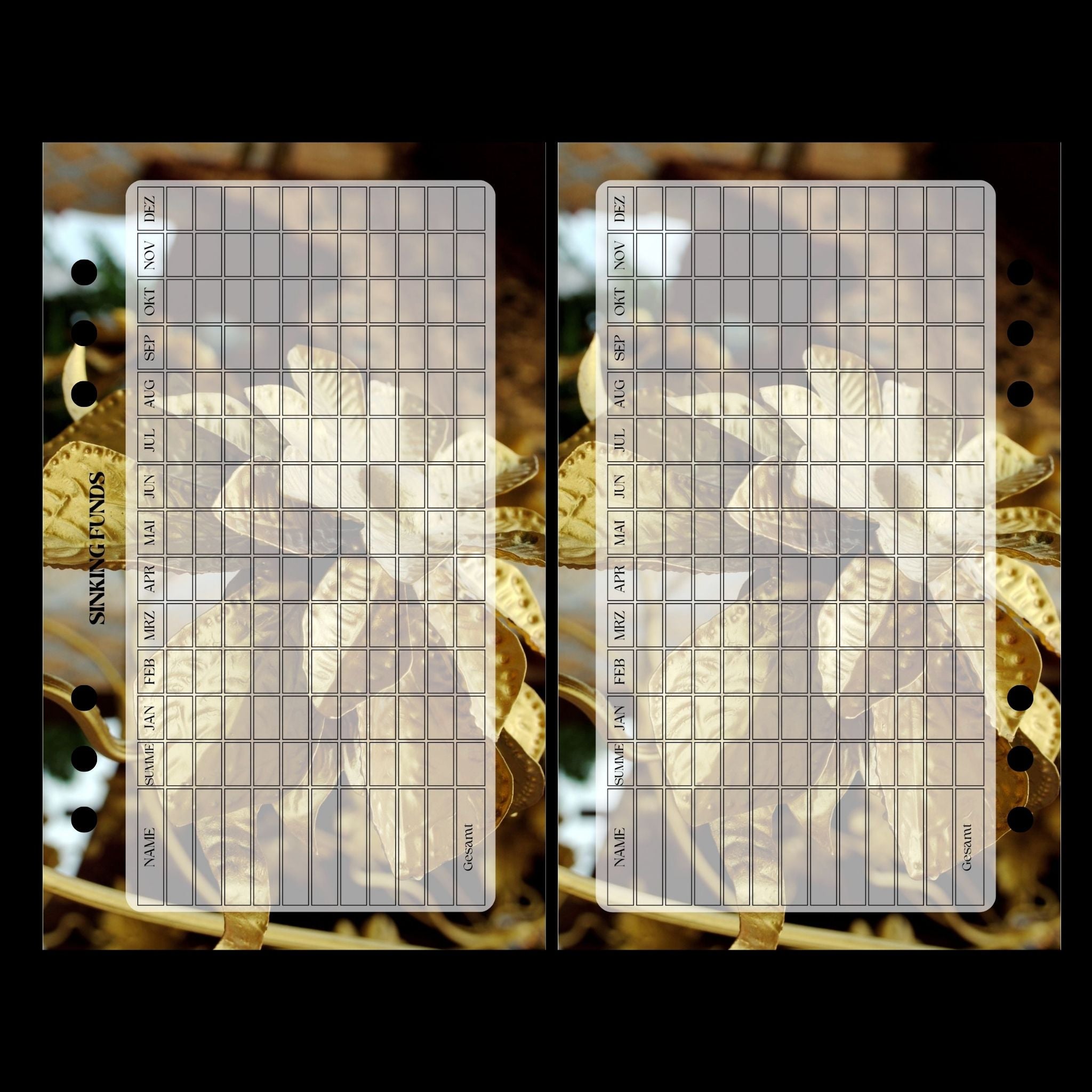 Monatsplaner A6 Shop Design