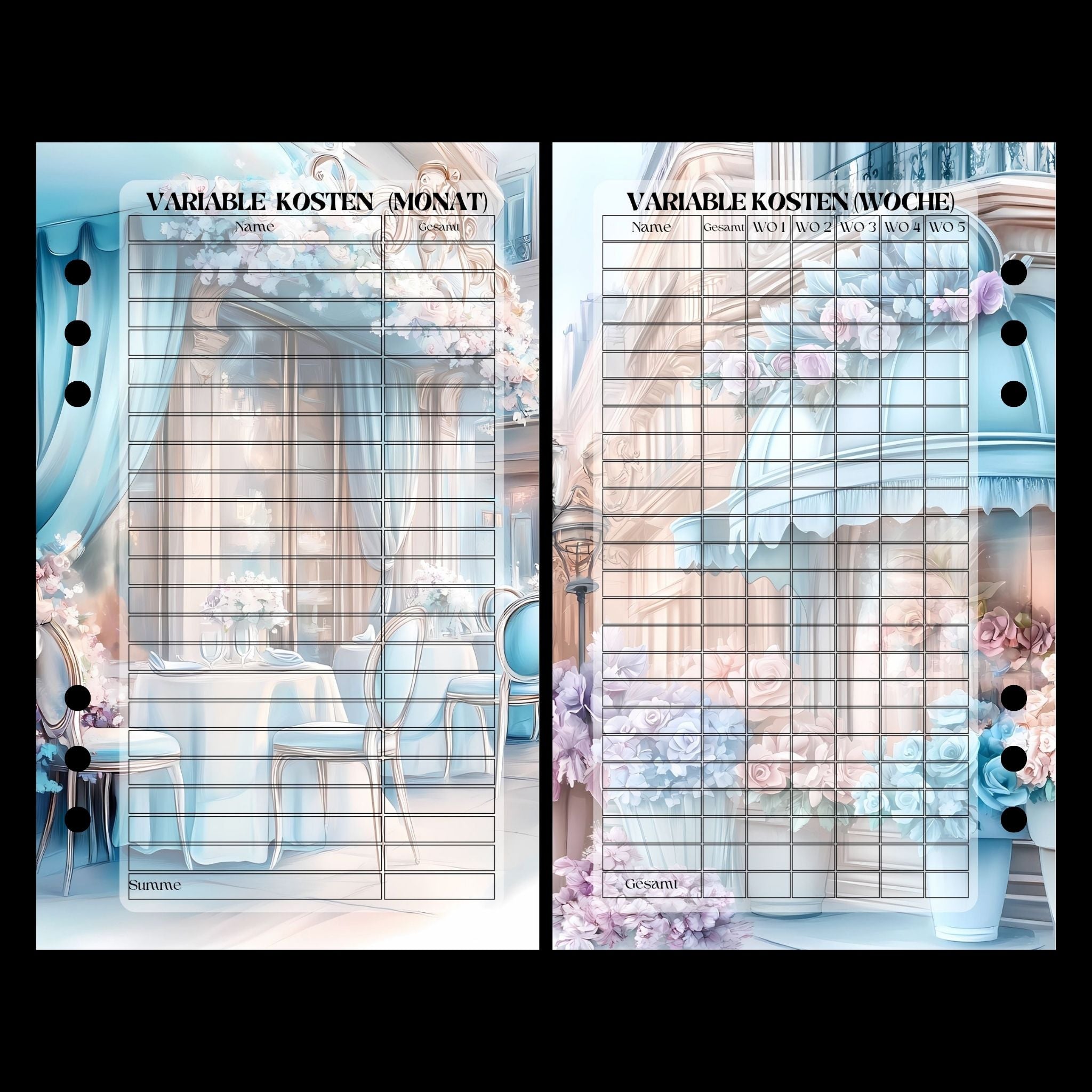 Monatsplaner A6 Paris Pastell