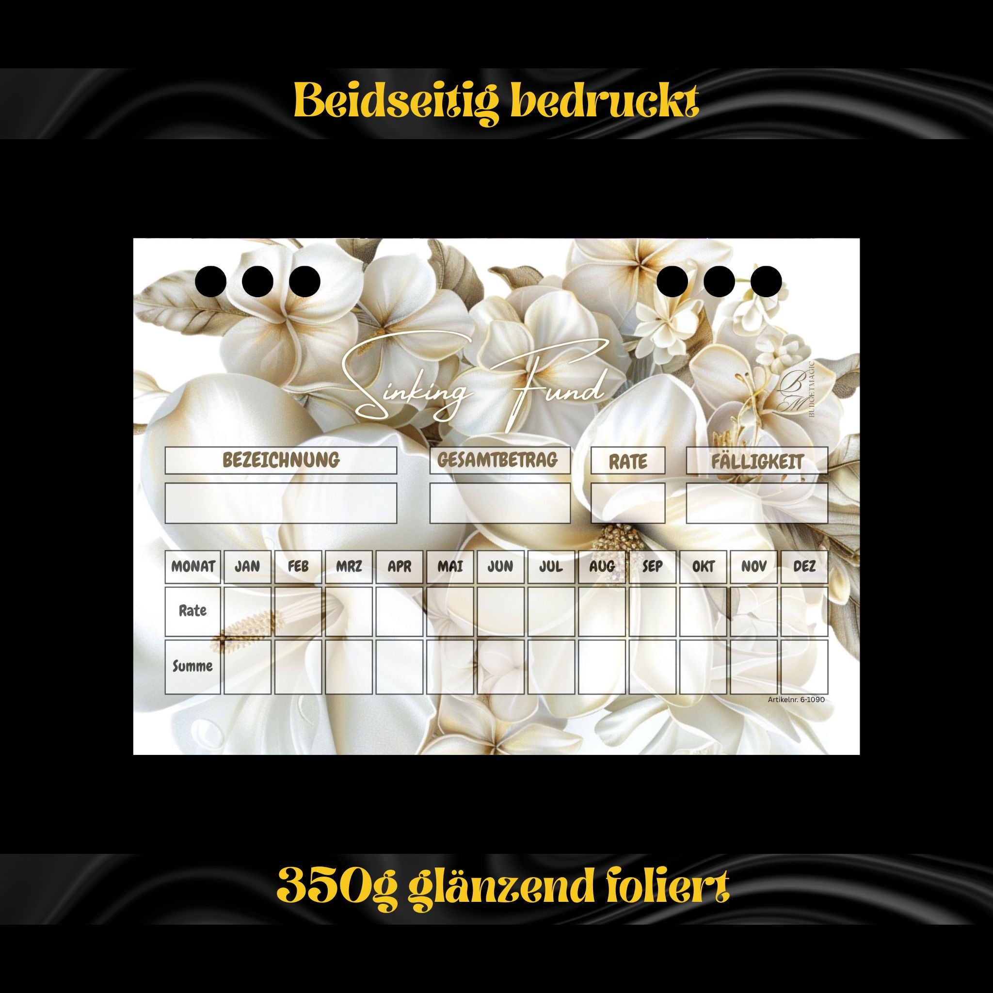 Sinking Fund Tracker gelocht und foliert