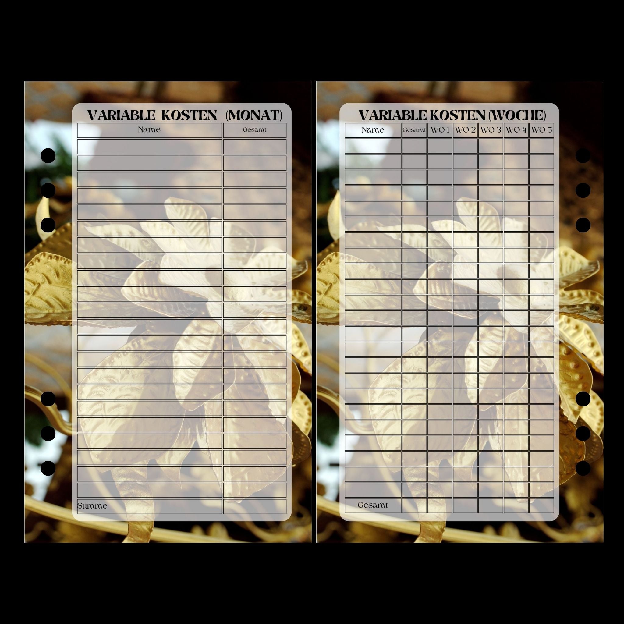 Monatsplaner A6 Shop Design