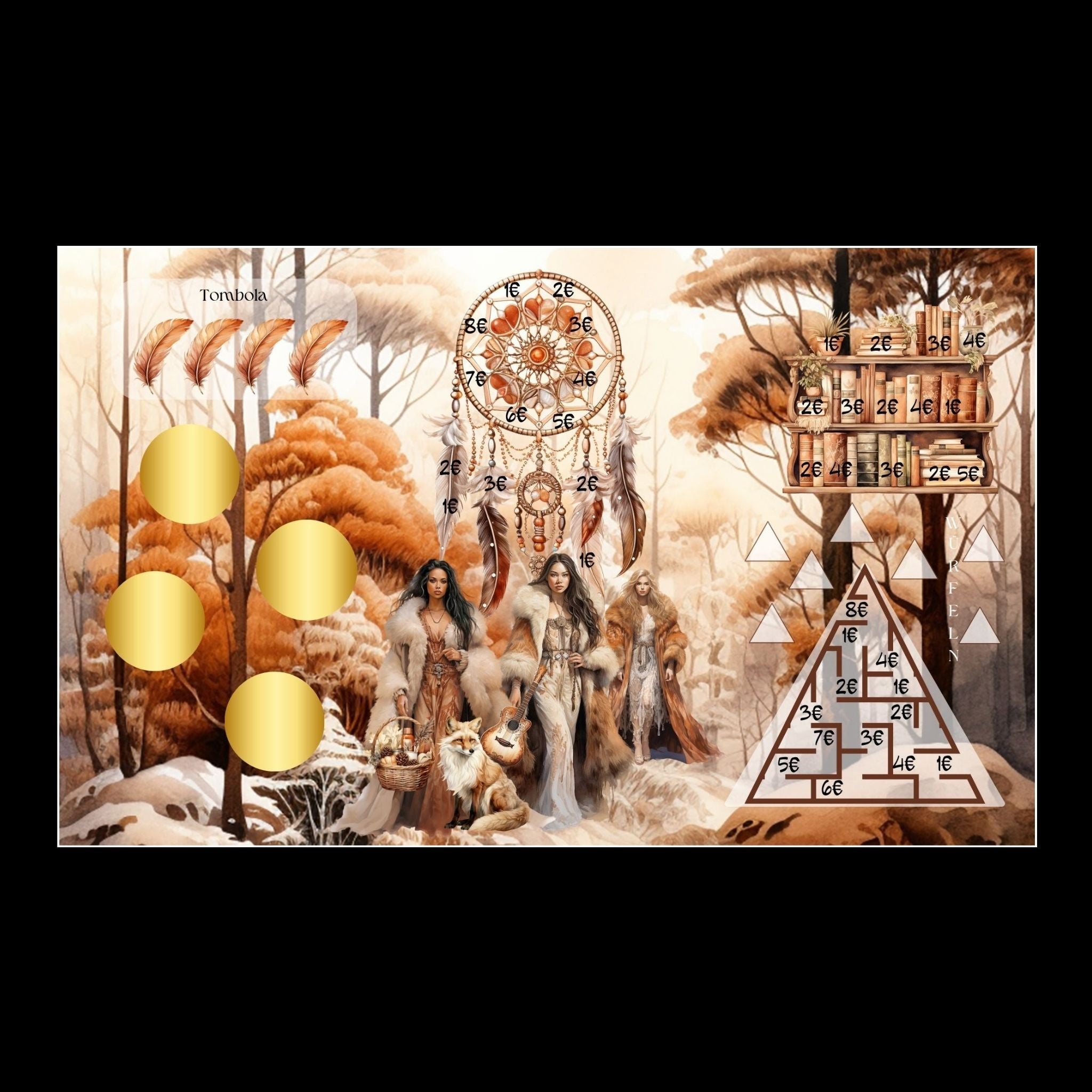 3er Klappkarte Boho Winter