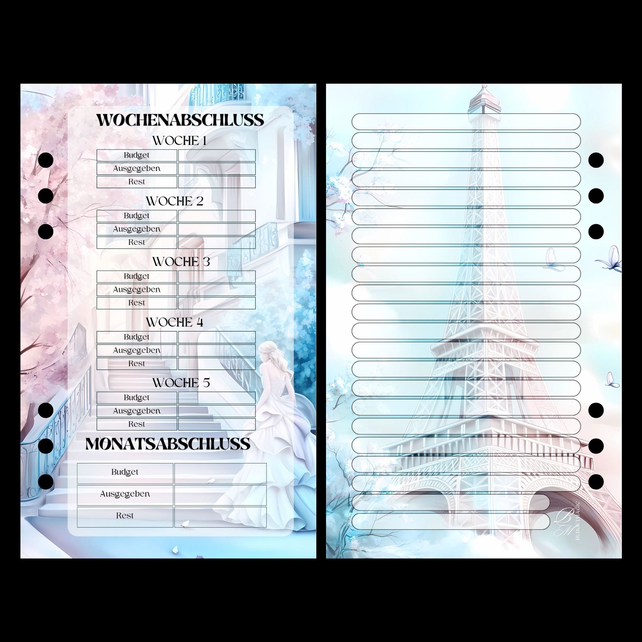 Monatsplaner A6 Paris Pastell