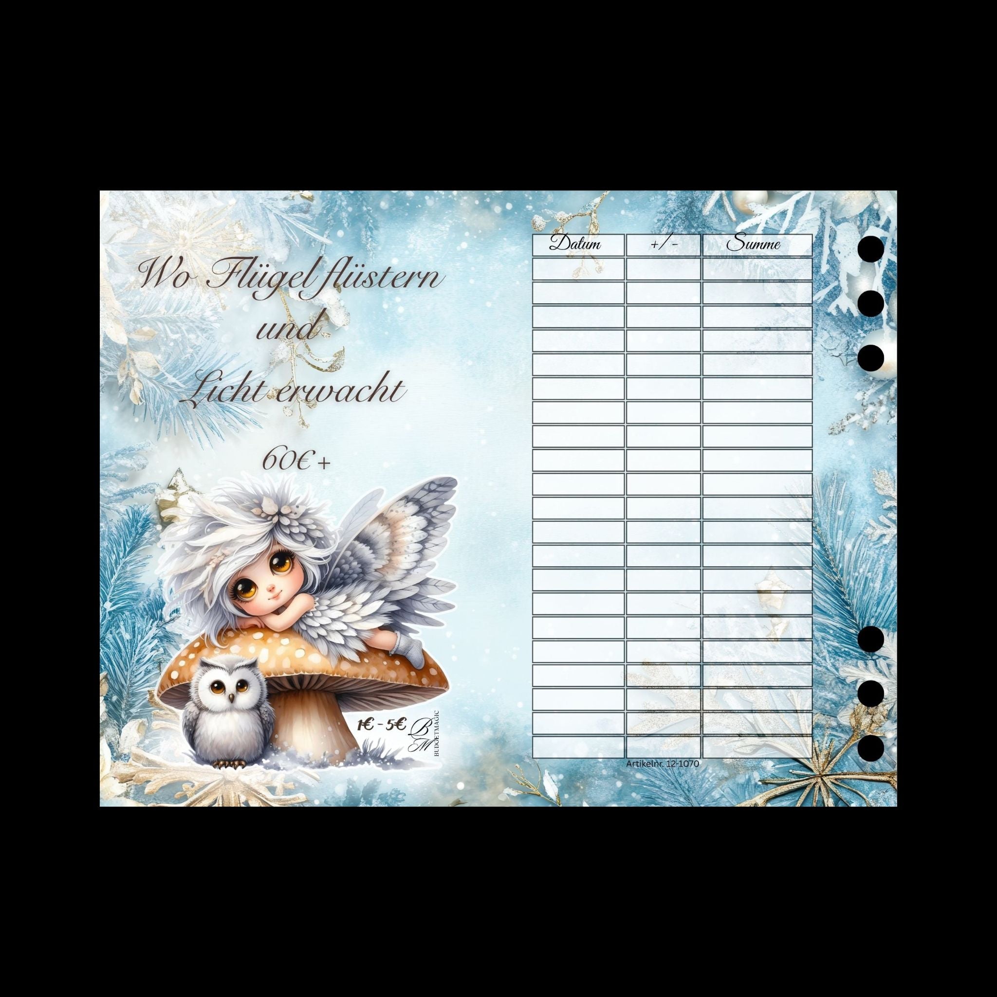 A7 gelochte Klappkarte Wo Flügel wachen