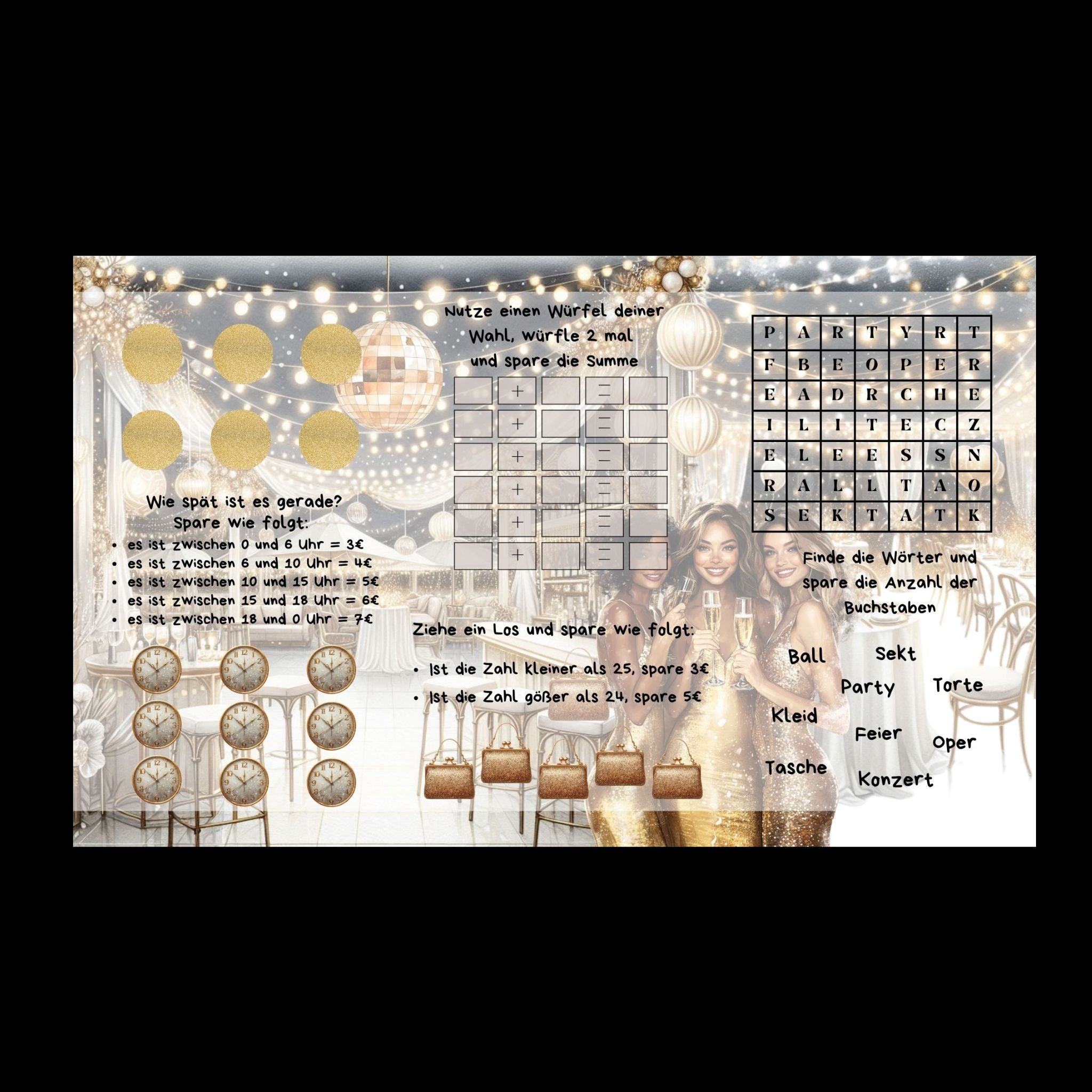 White Christmas and golden Party