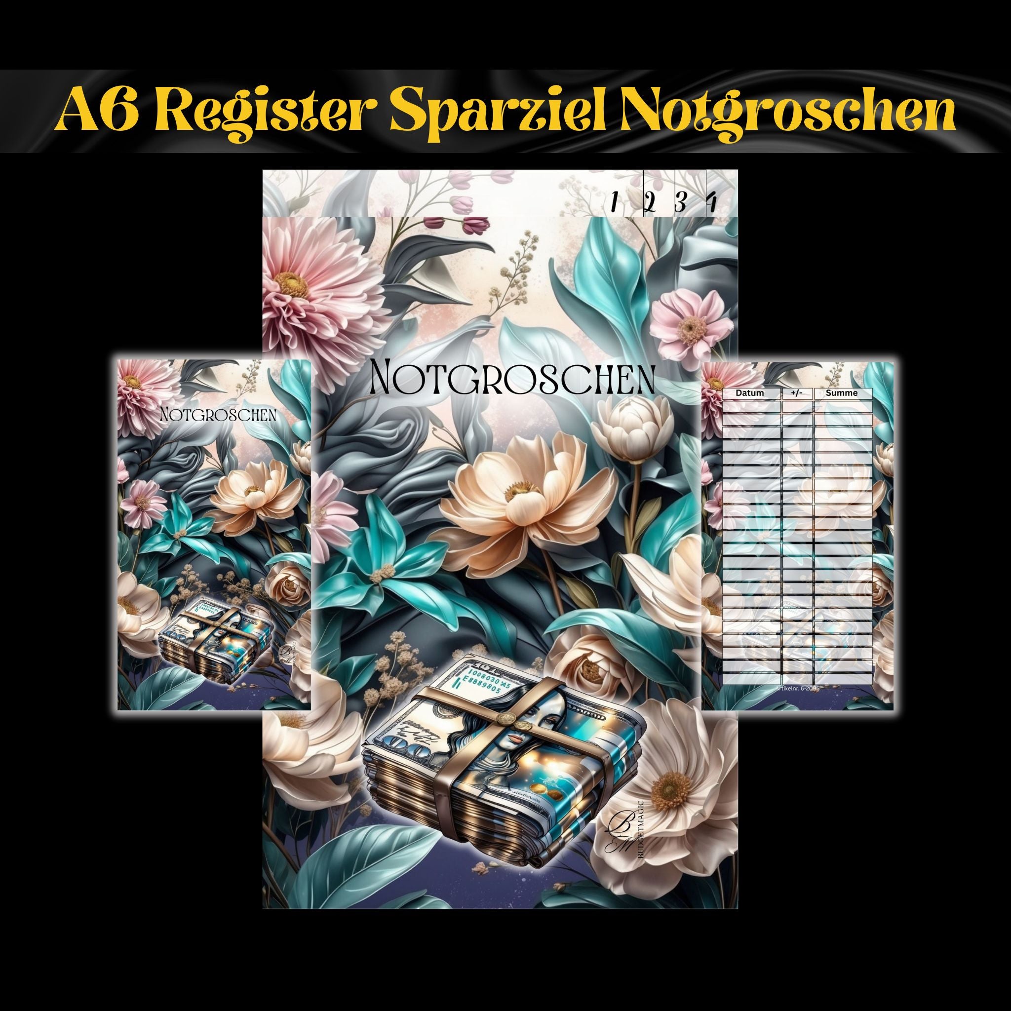 A6 Register Sparziel Notgroschen (4er- Register)