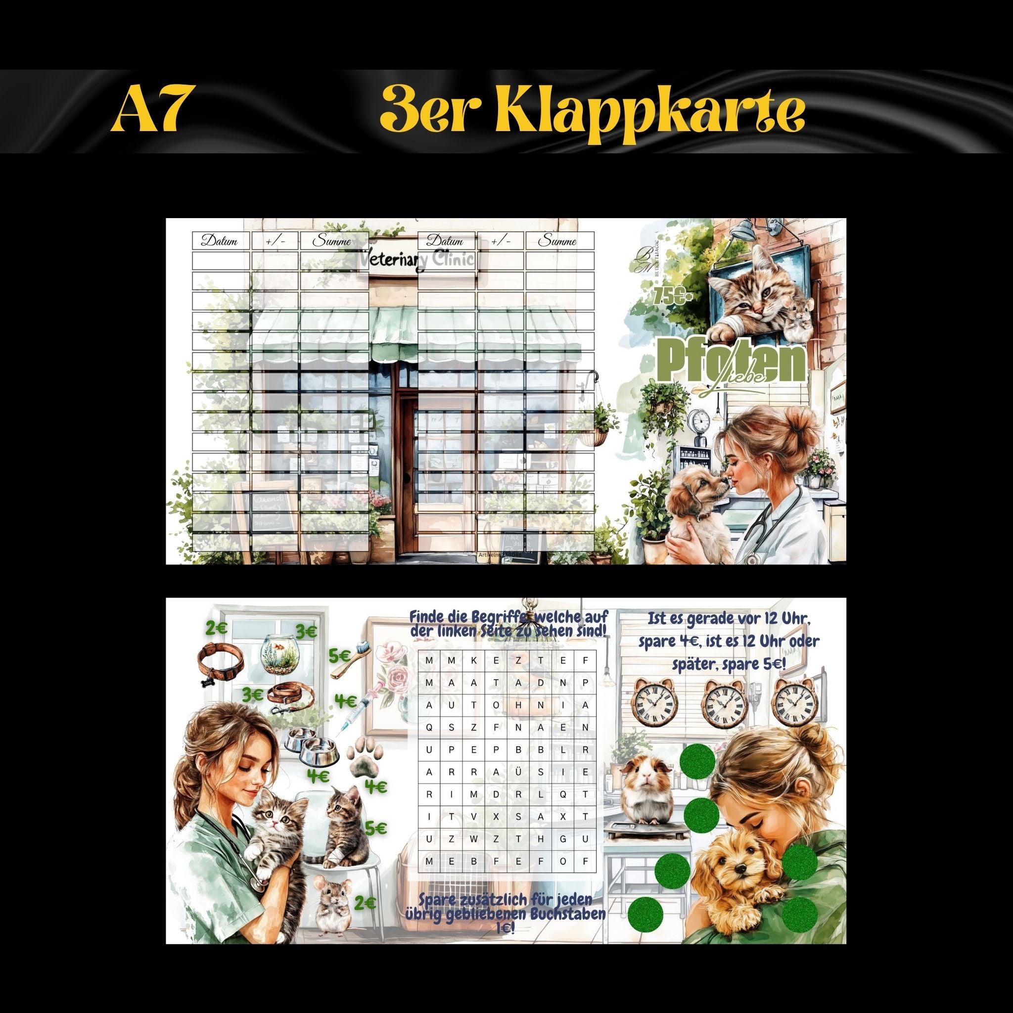 A7 Klappkarte Pfotenliebe