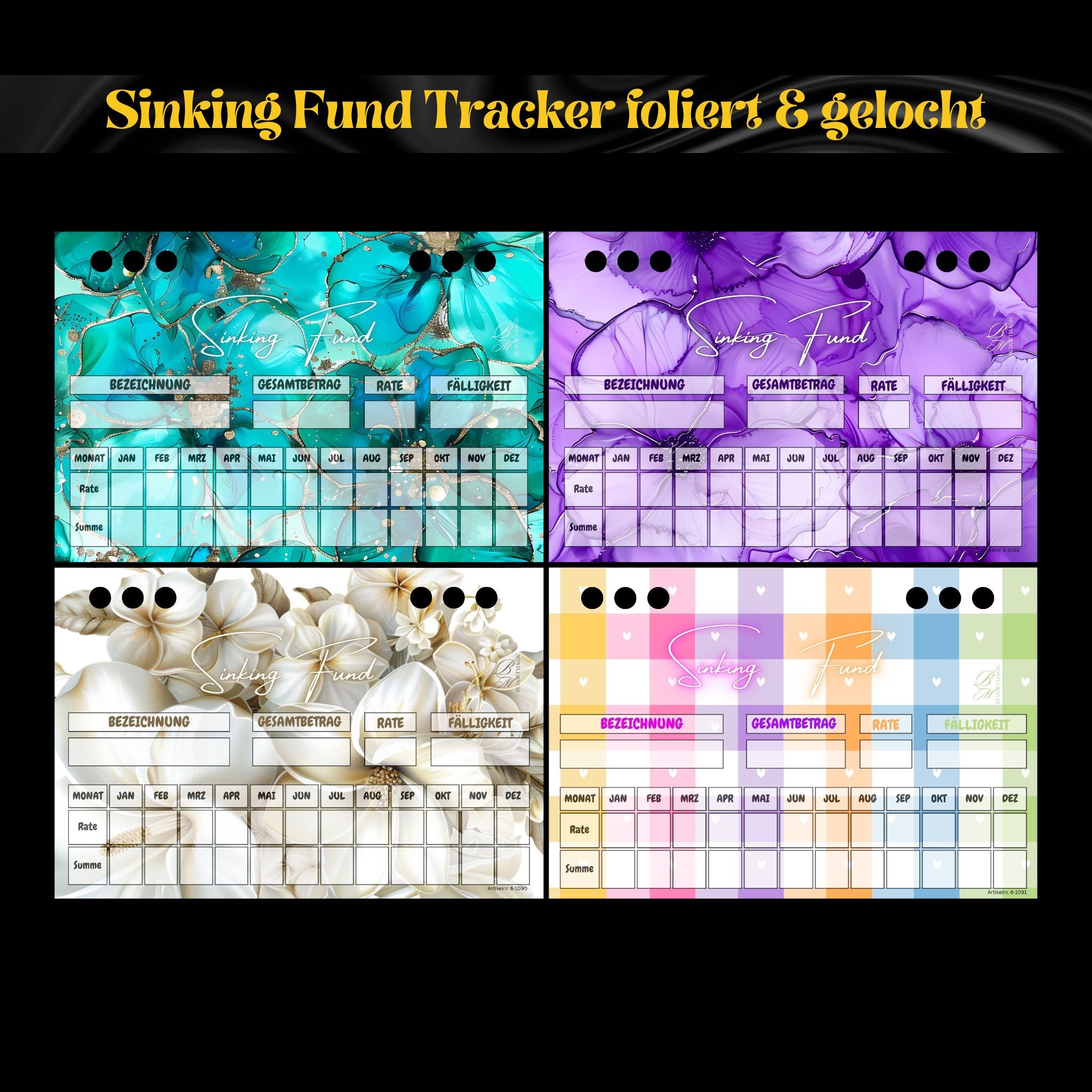 Sinking Fund Tracker gelocht und foliert
