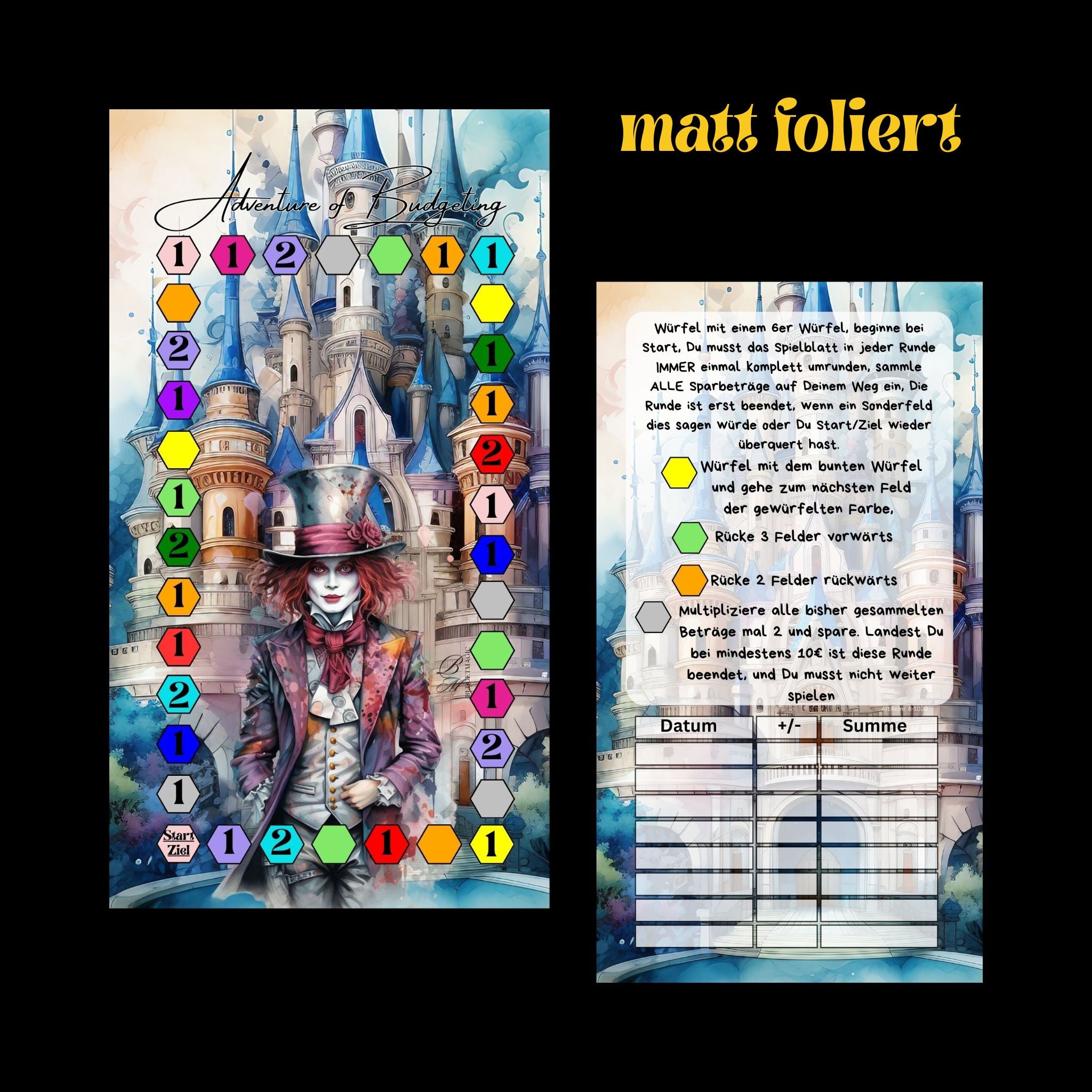 Adventure Spielbrett für die Zipperhülle (matt foliert)