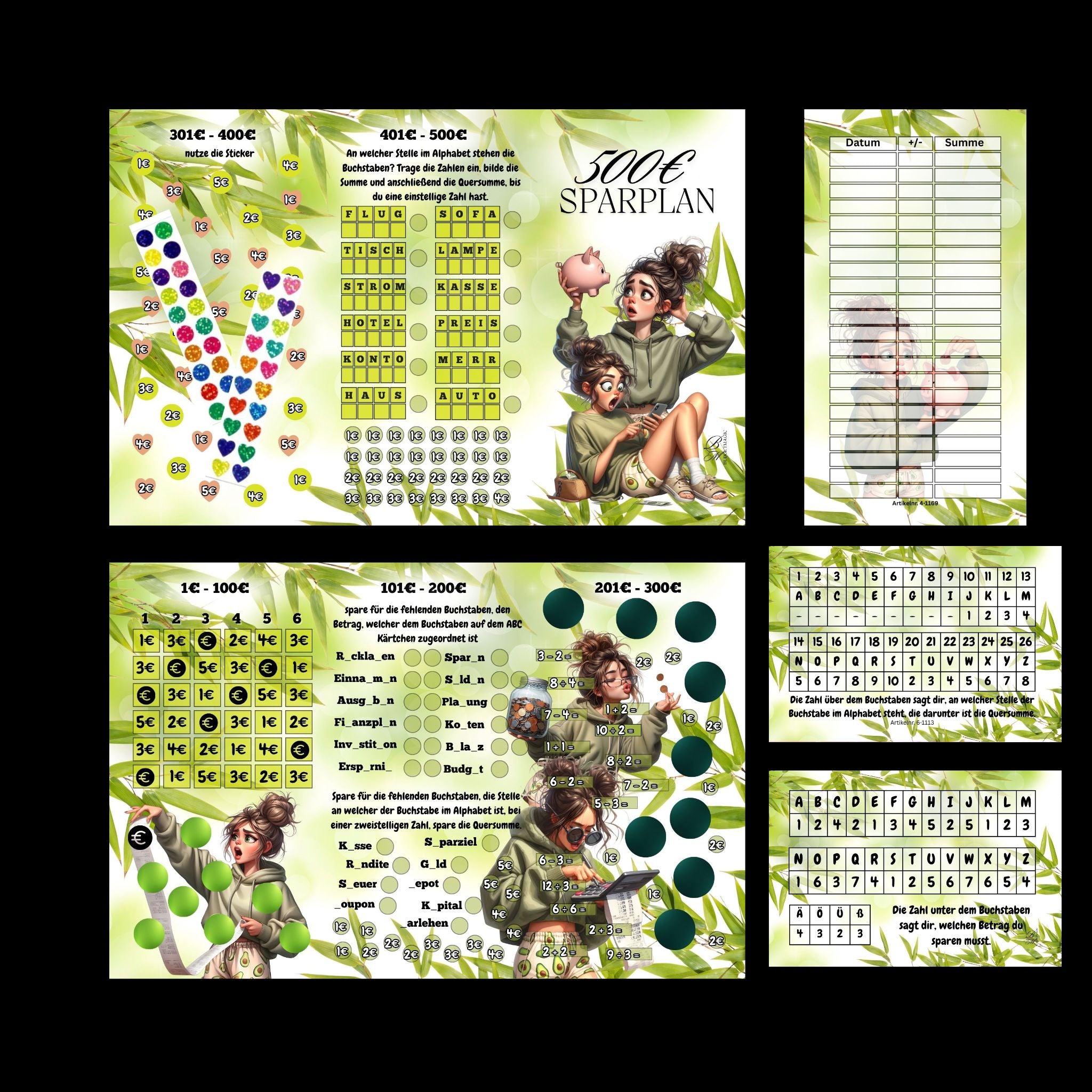 500 Euro Sparplan - Klappkarte