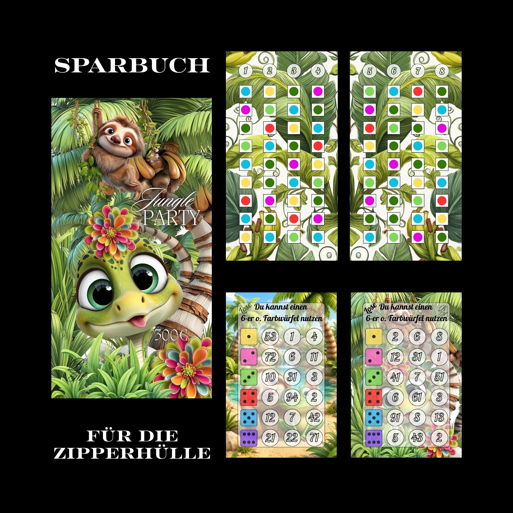 A6 Sparbuch Jungle Party