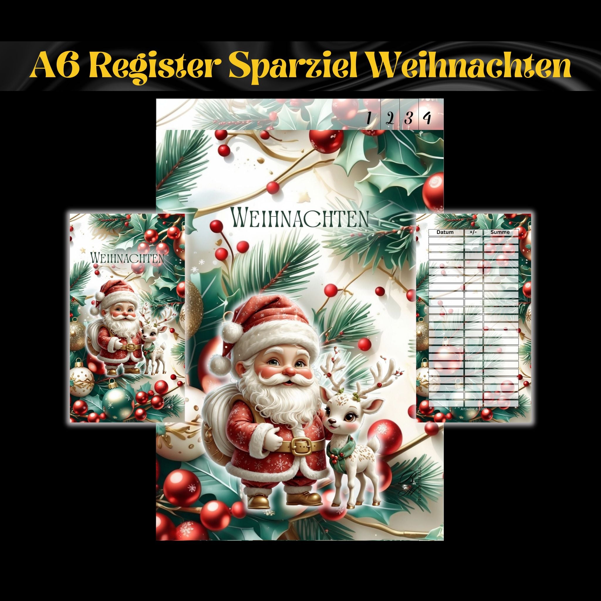 A6 Register Sparziel Weihnachten (4er- Register)