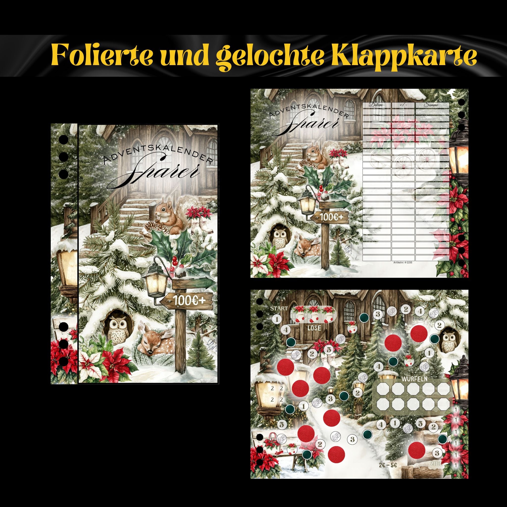 Adventskalendersparer folierte Klappkarte