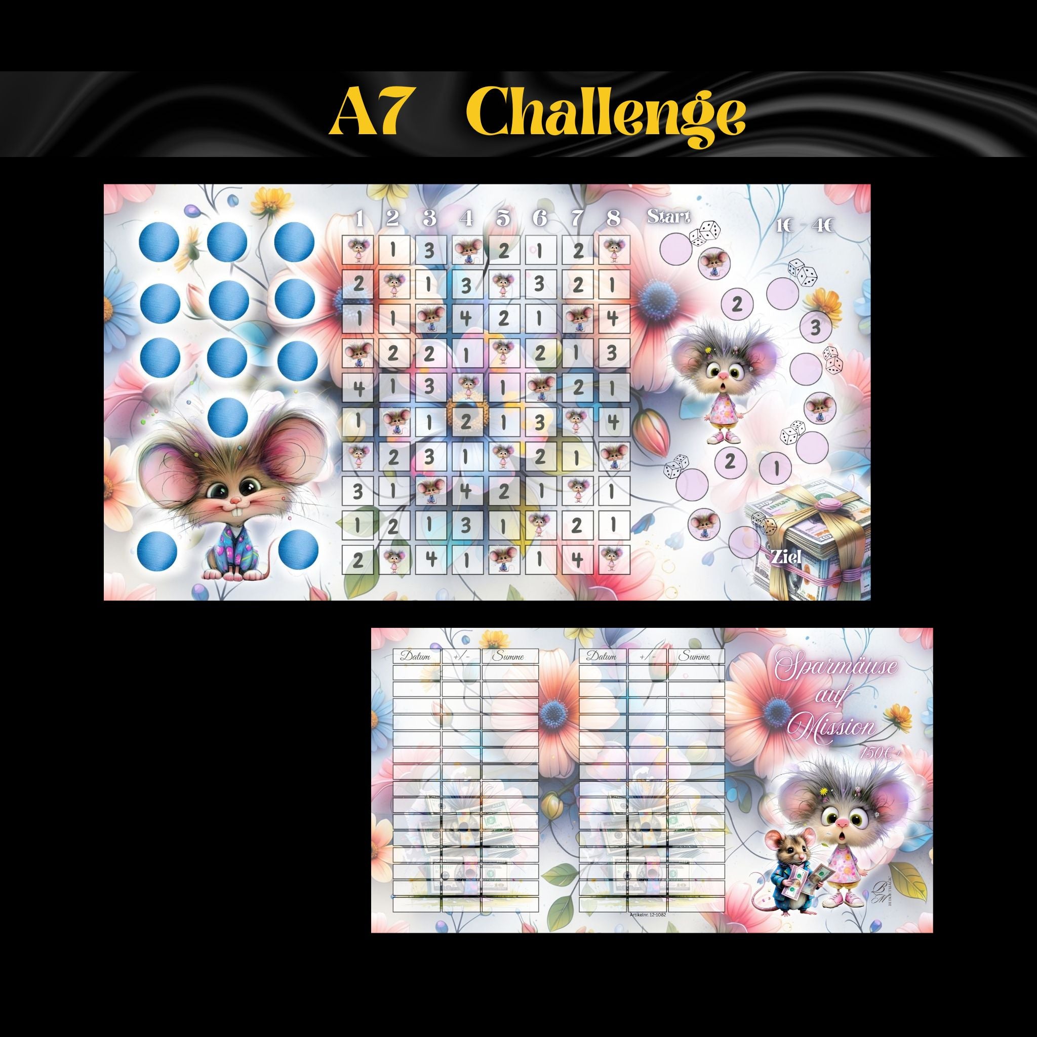 A7 Klappkarte Sparmäuse auf Mission