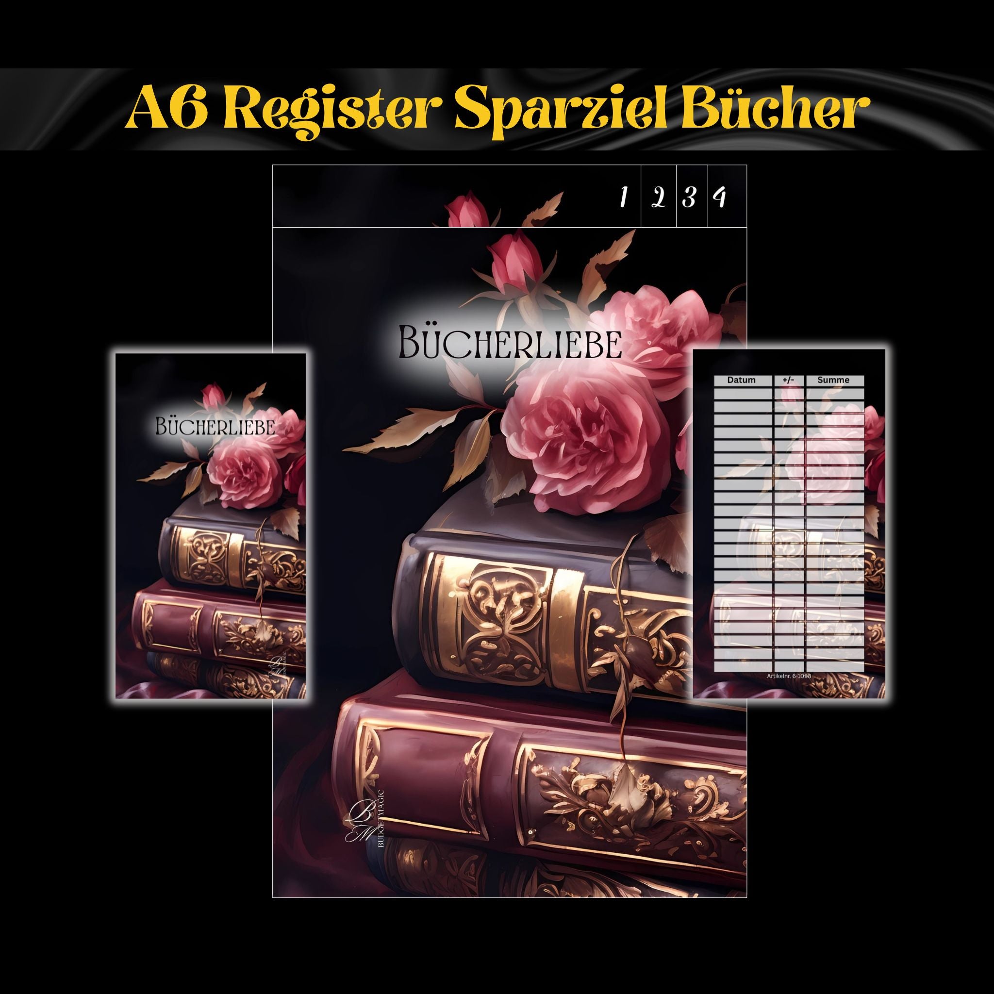 A6 Register Sparziel Bücher (4er- Register)