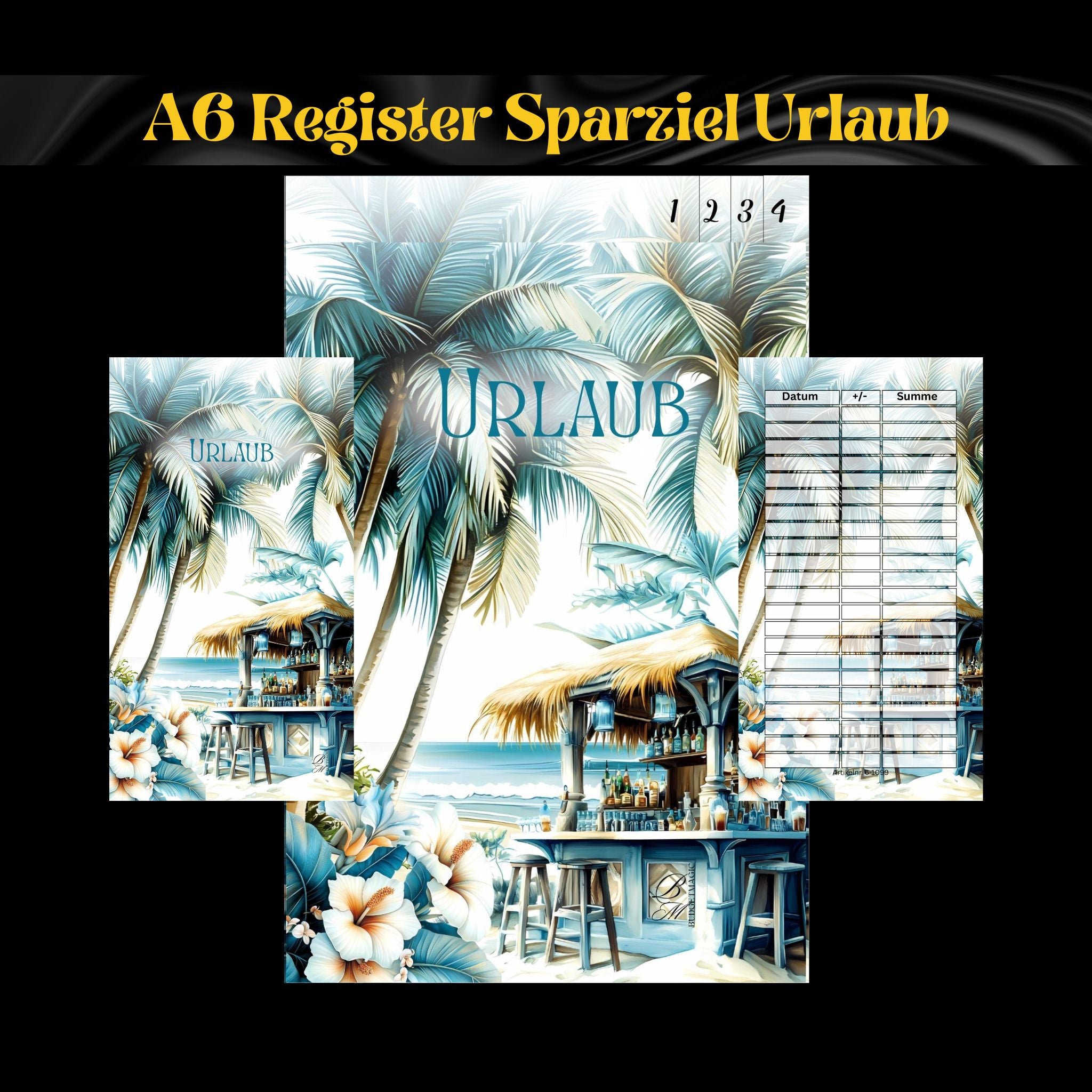 A6 Register Sparziel Urlaub (4er- Register)