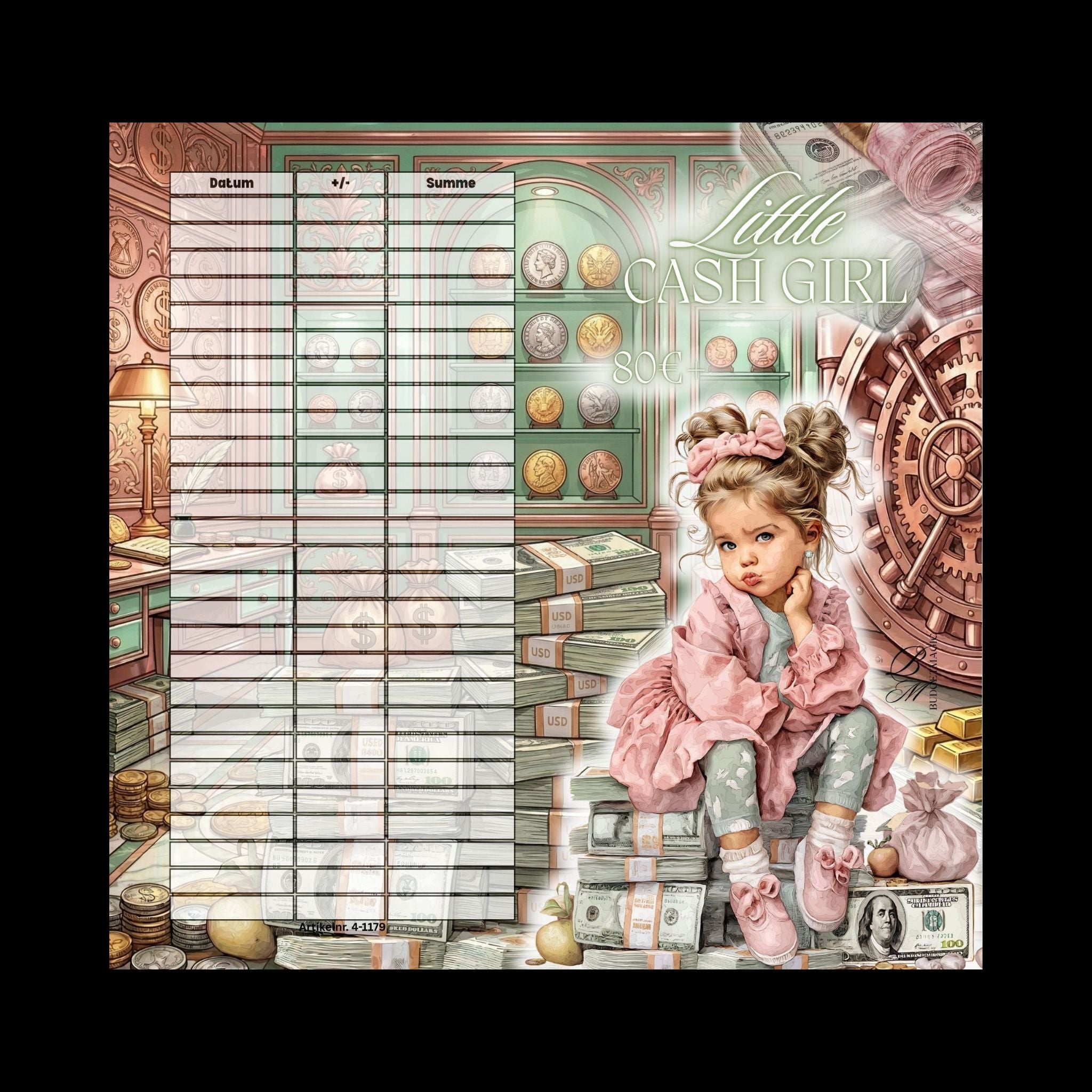 Klappkarte - Little Cash Girl