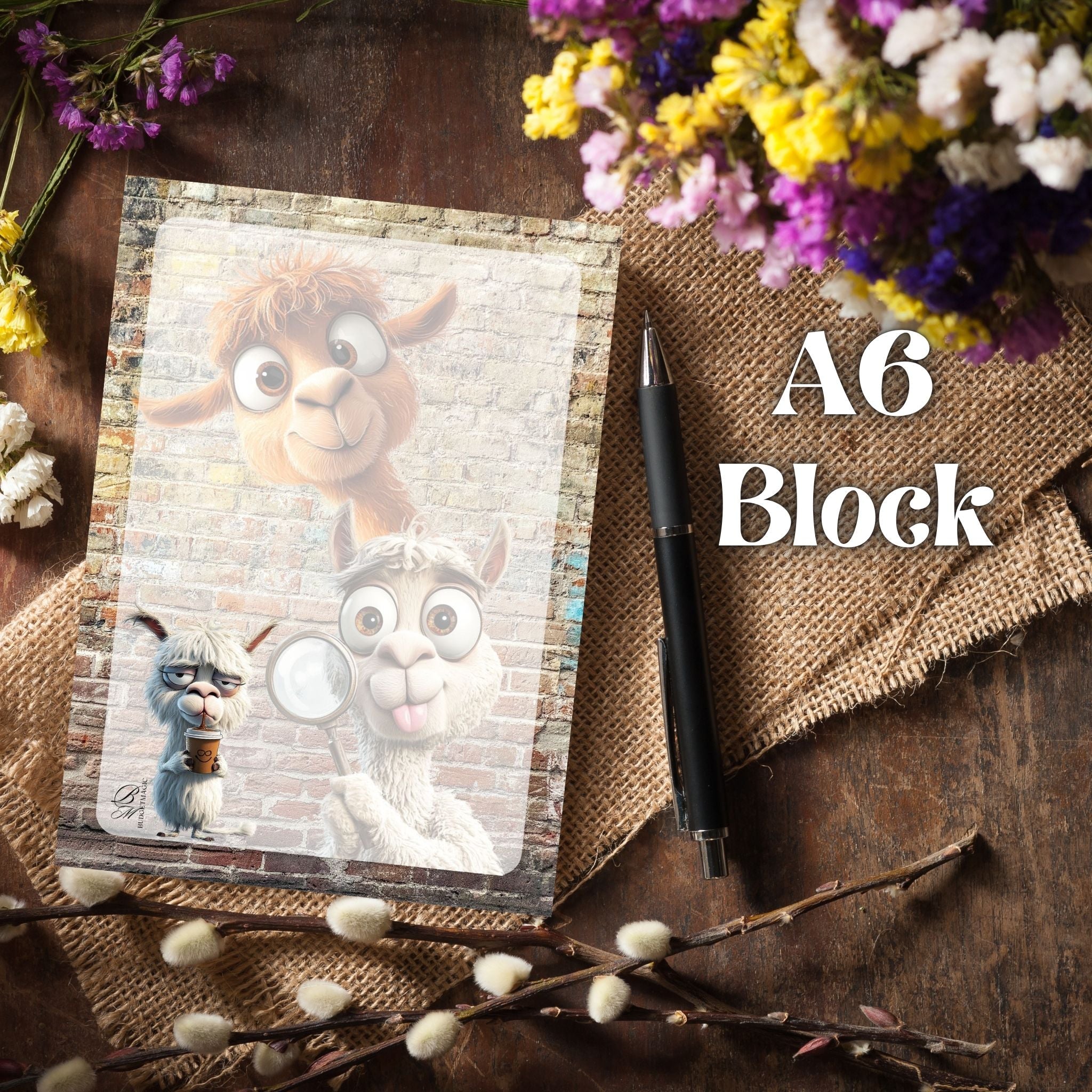 Notitzblock A6 Alpaka