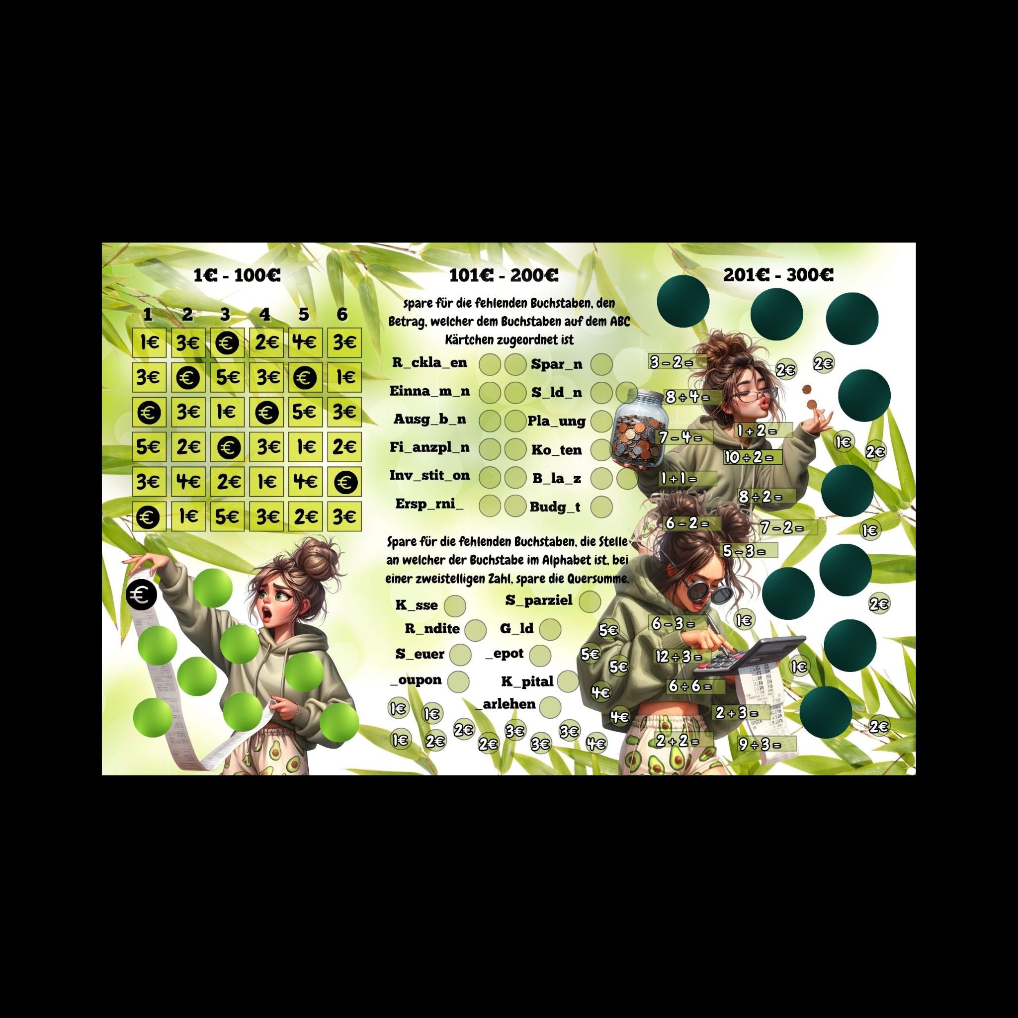 500 Euro Sparplan - Klappkarte