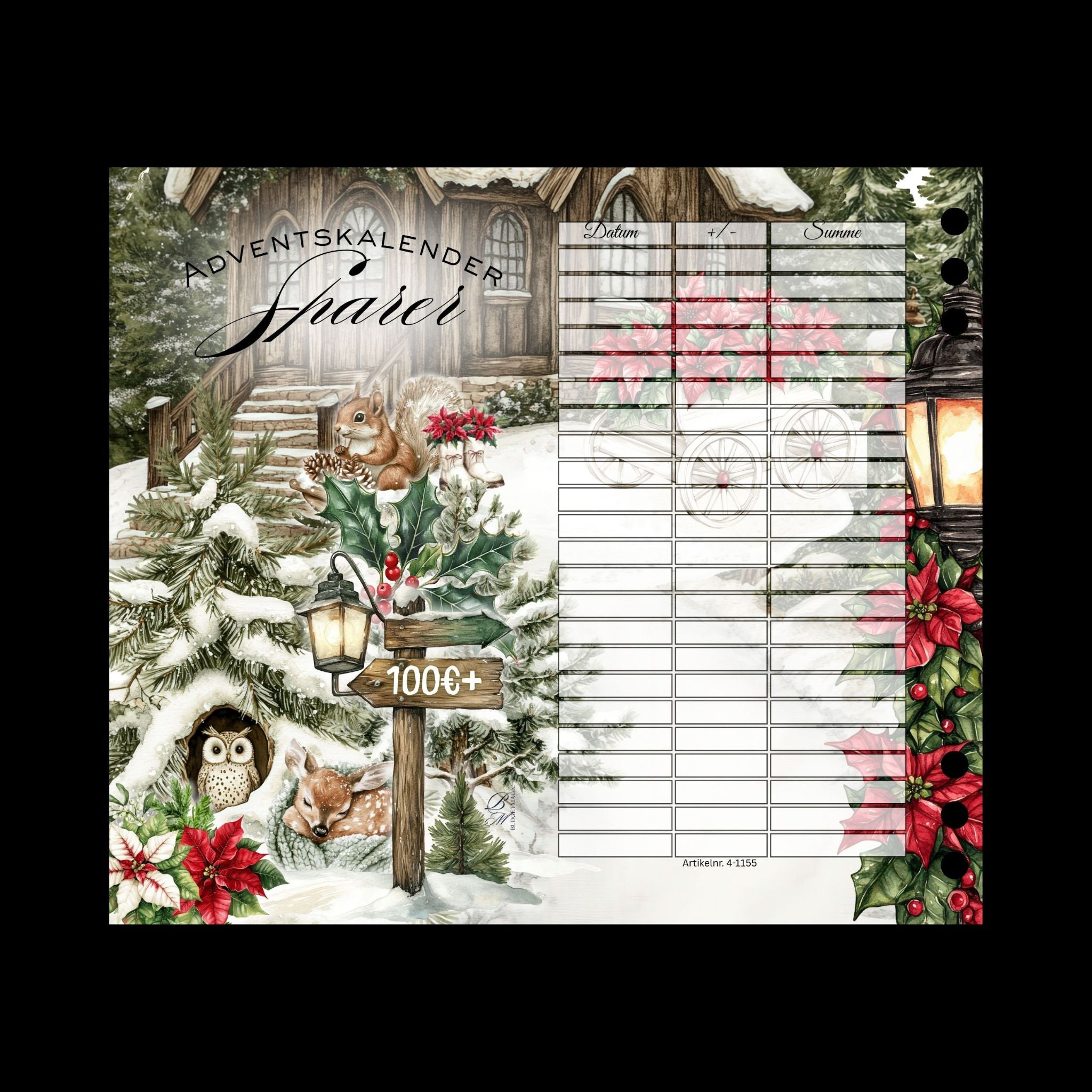 Adventskalendersparer folierte Klappkarte