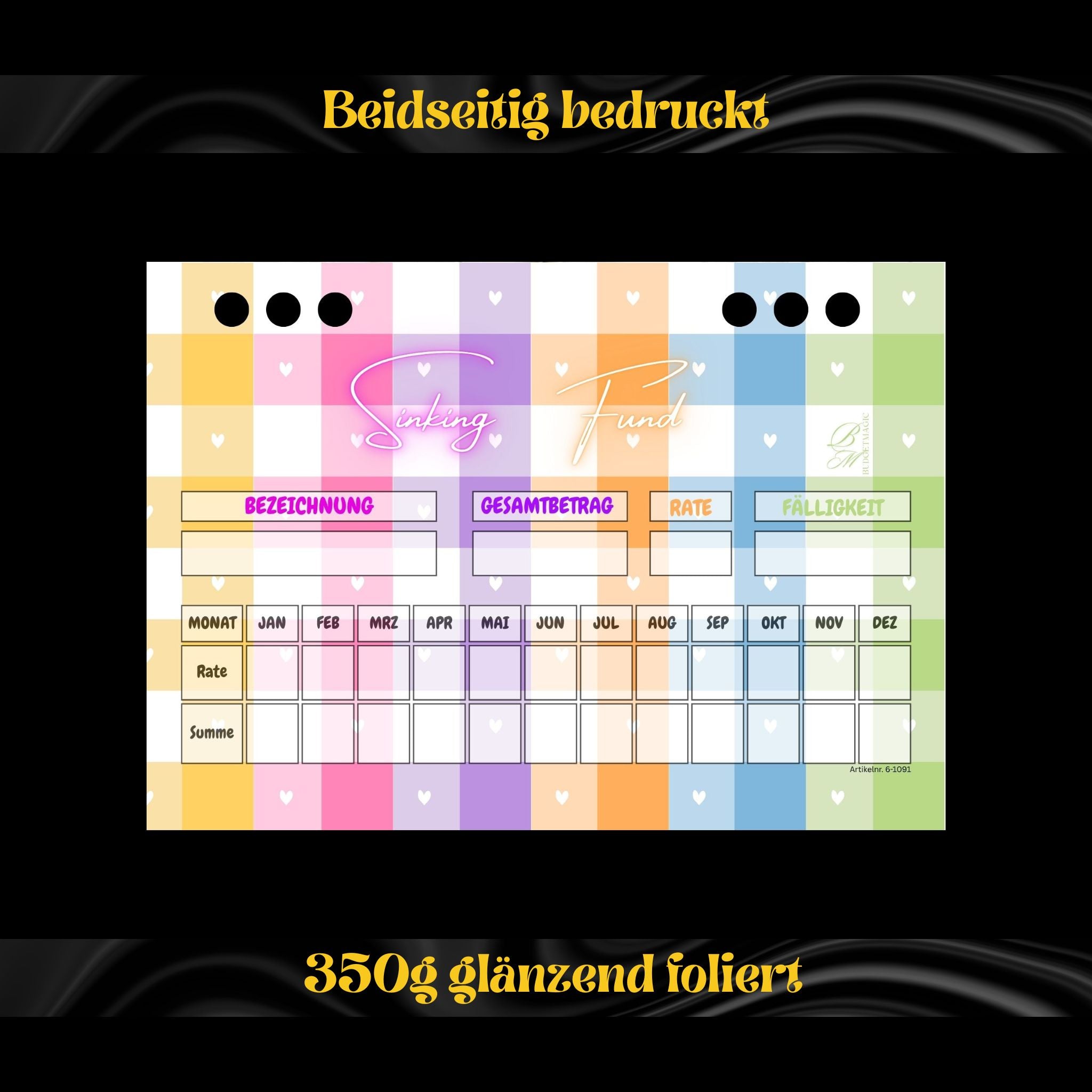Sinking Fund Tracker gelocht und foliert