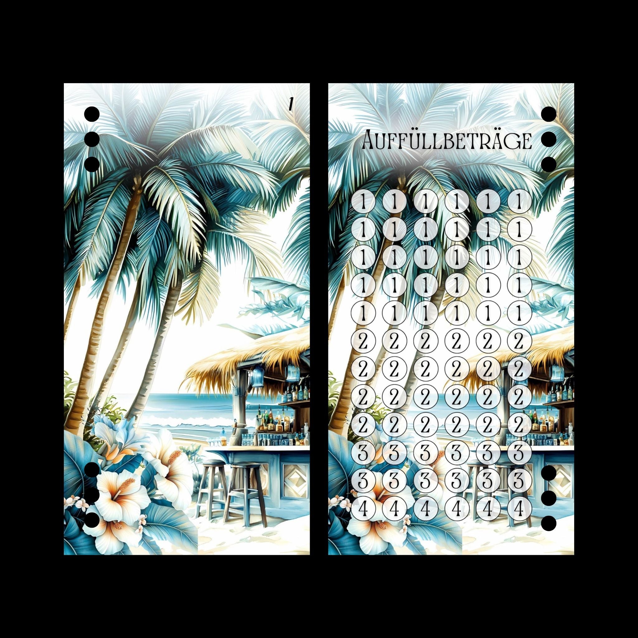 A6 Register Sparziel Urlaub (4er- Register)