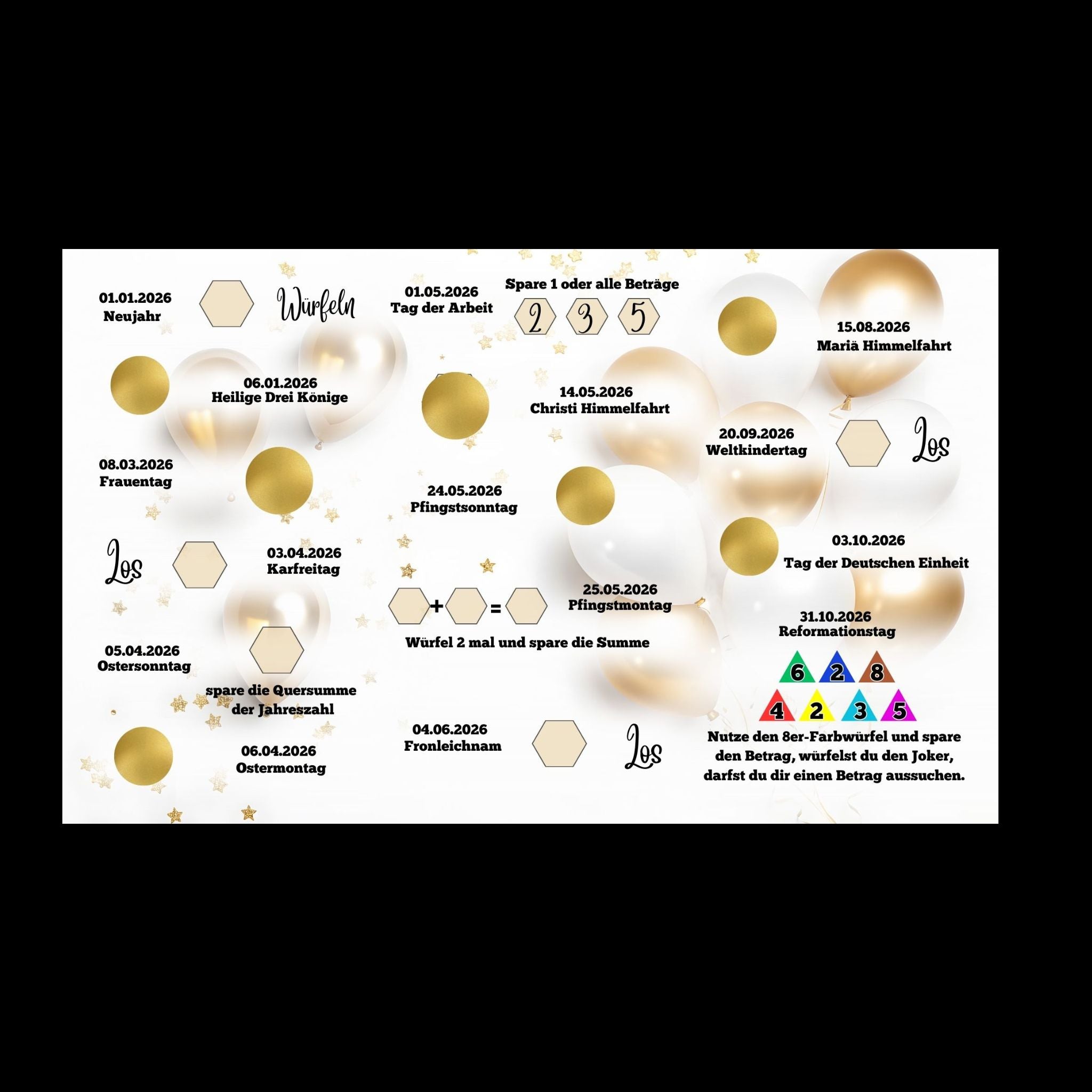 Klappkarte Feiertage 2026