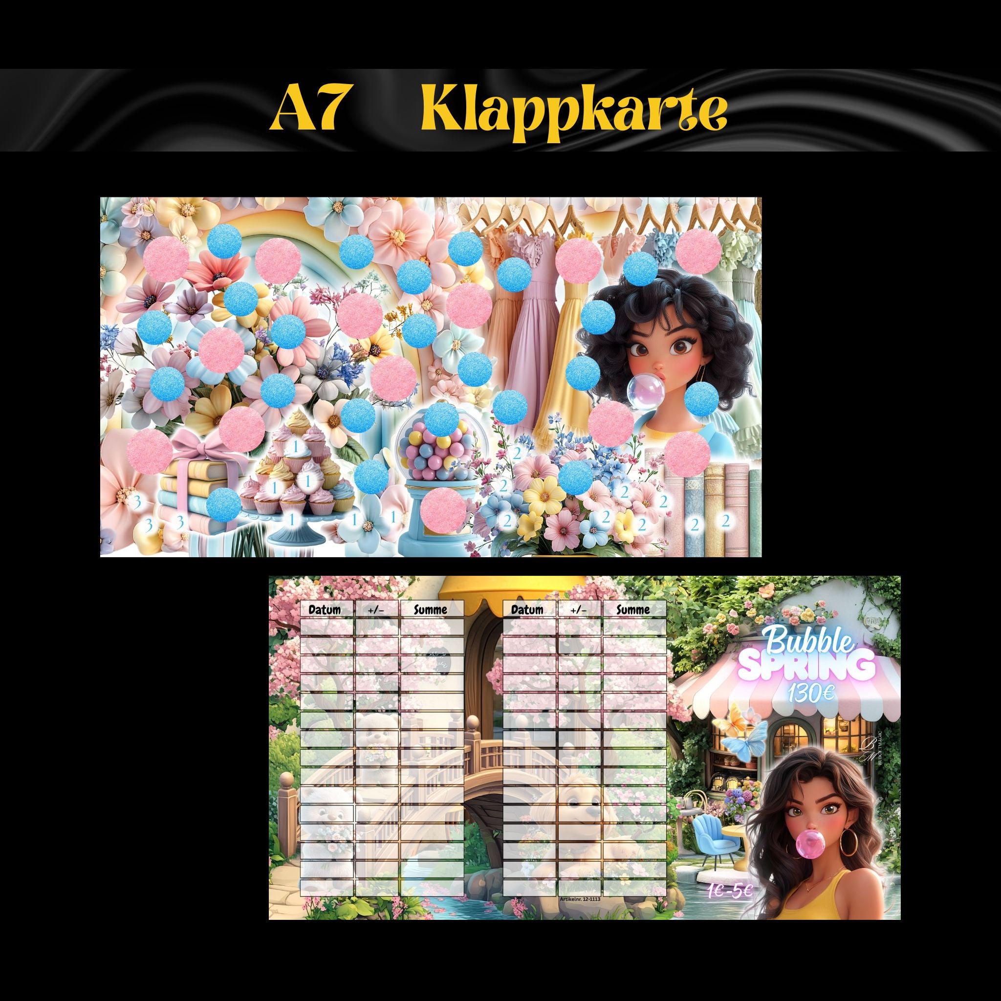 A7 Klappkarte Bubble Spring