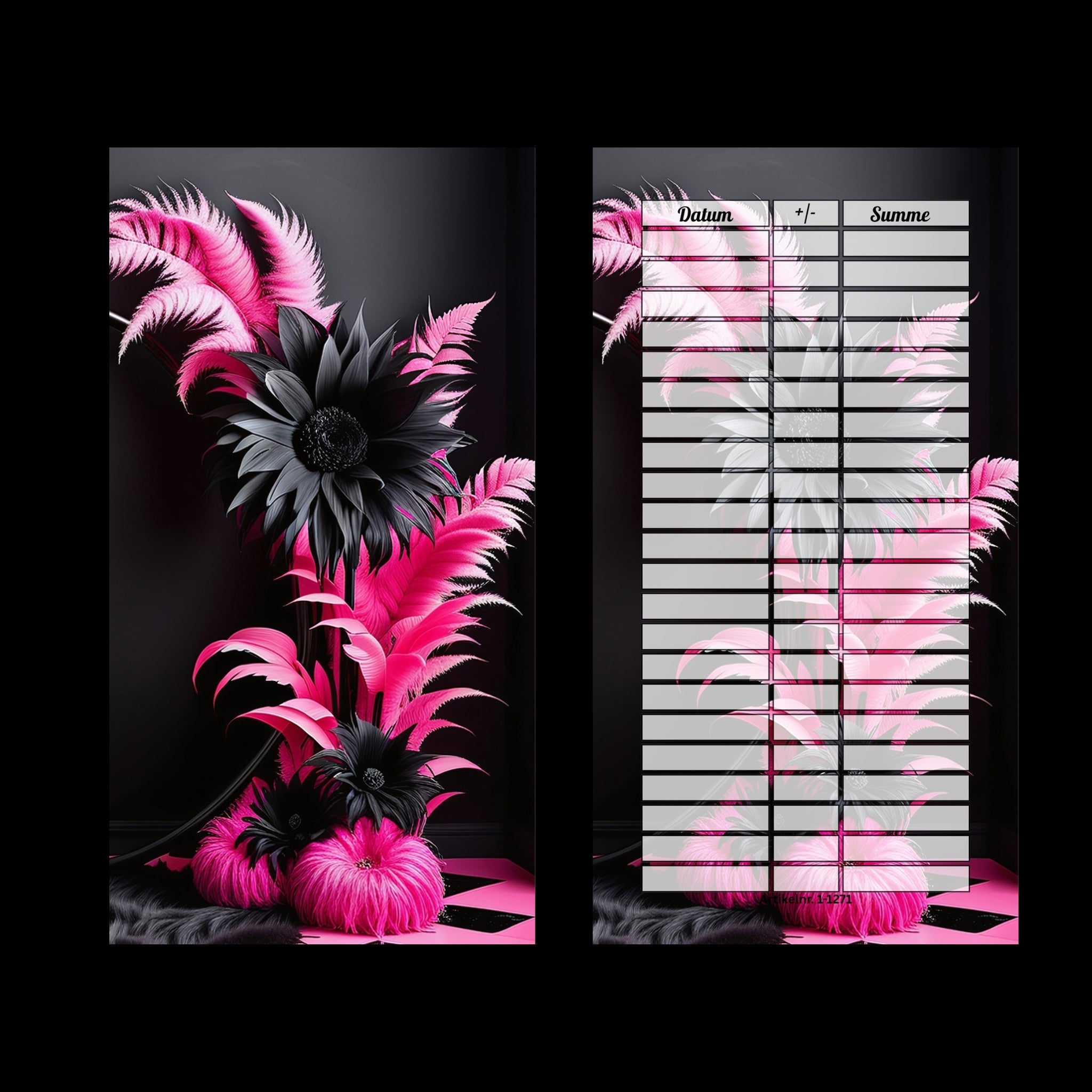 A6 Register Universal Schwarz/Pink (4er- Register)