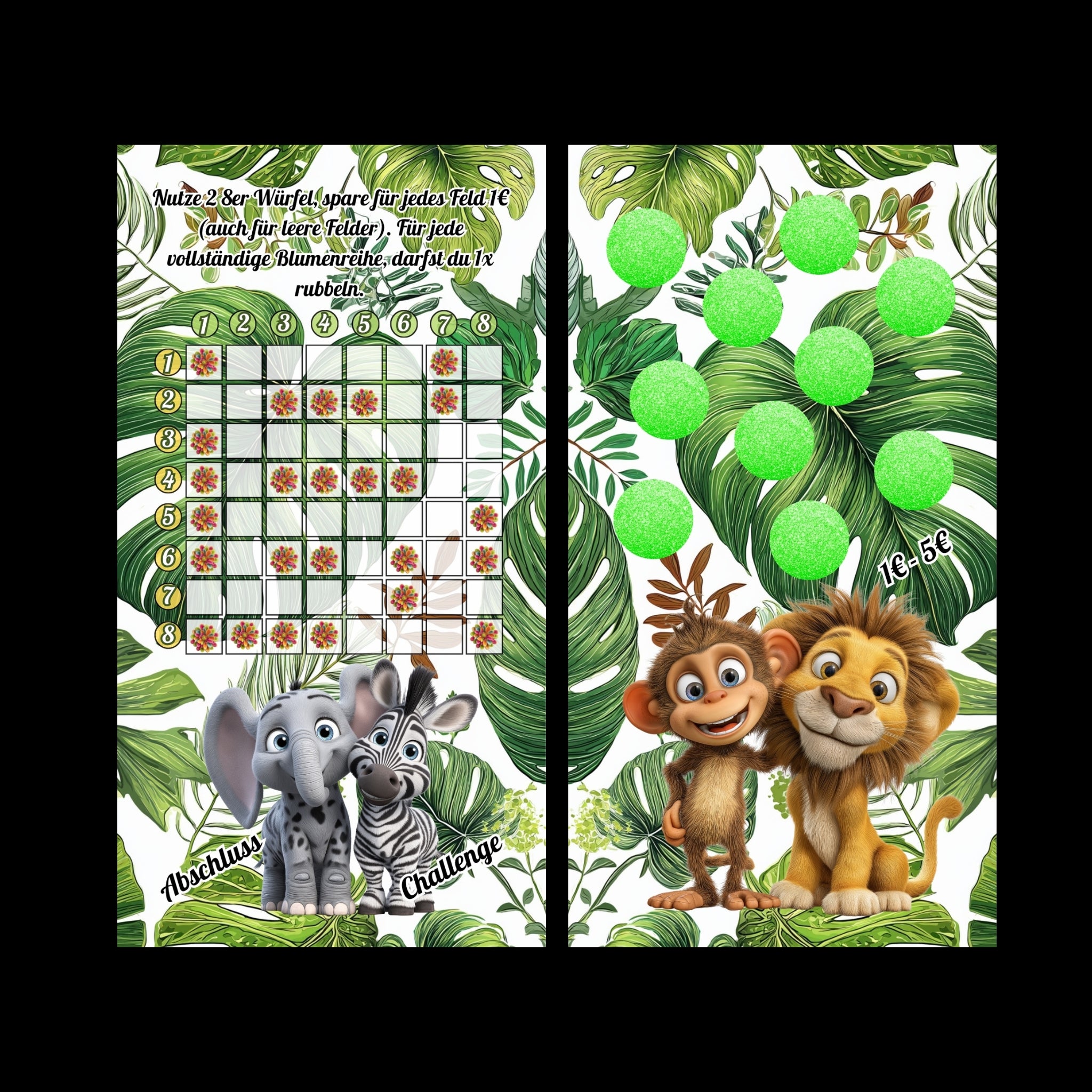 A6 Sparbuch Jungle Party
