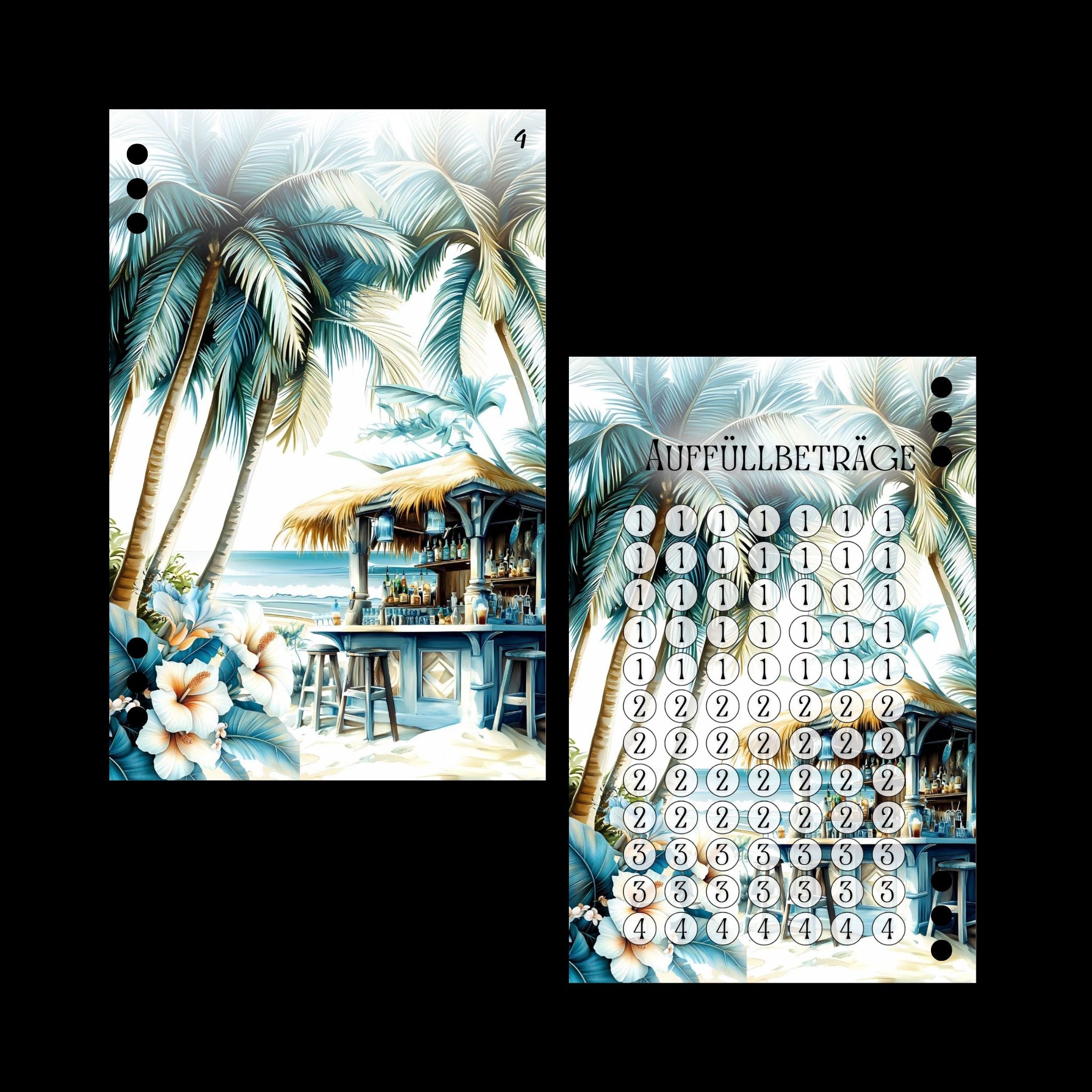 A6 Register Sparziel Urlaub (4er- Register)