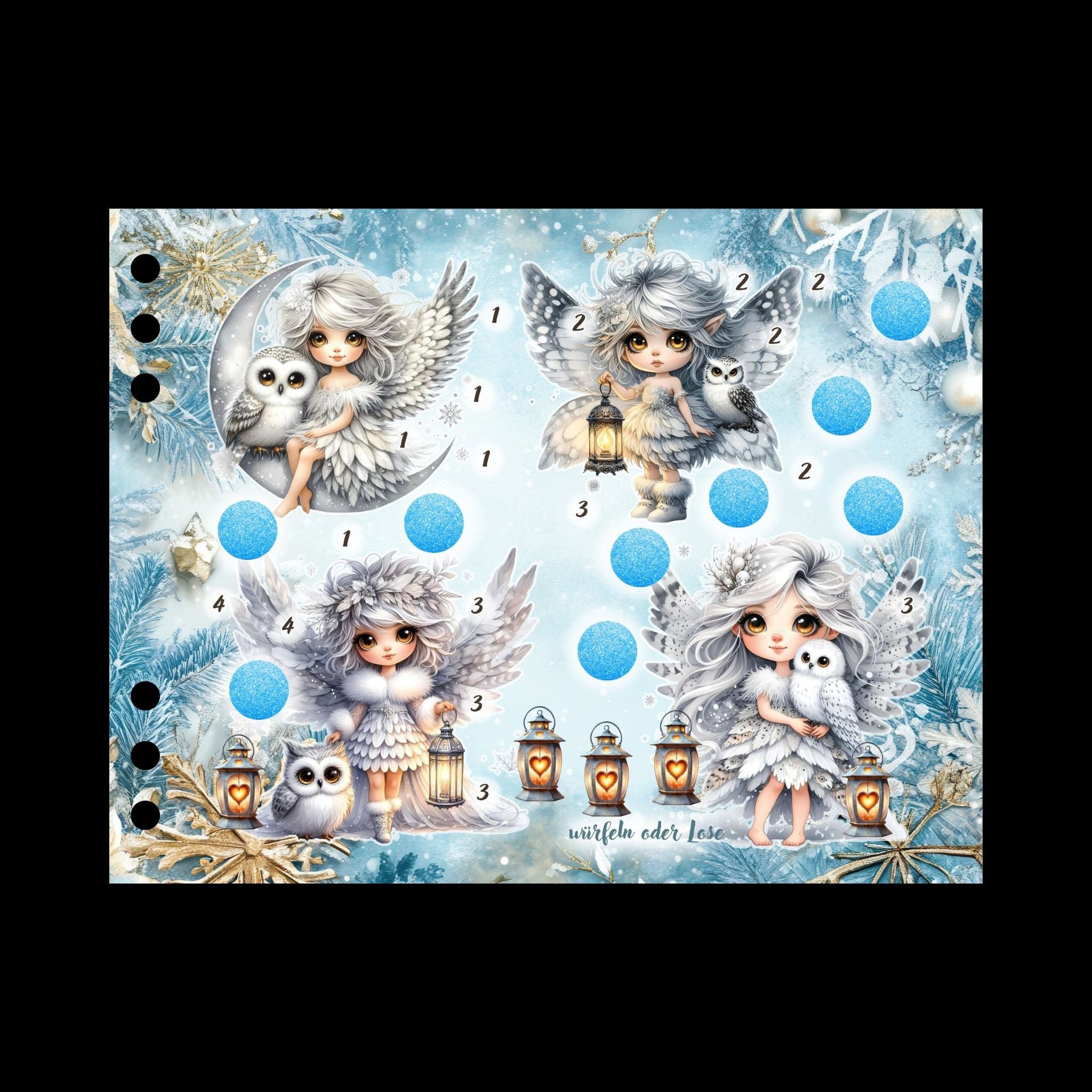 A7 gelochte Klappkarte Wo Flügel wachen