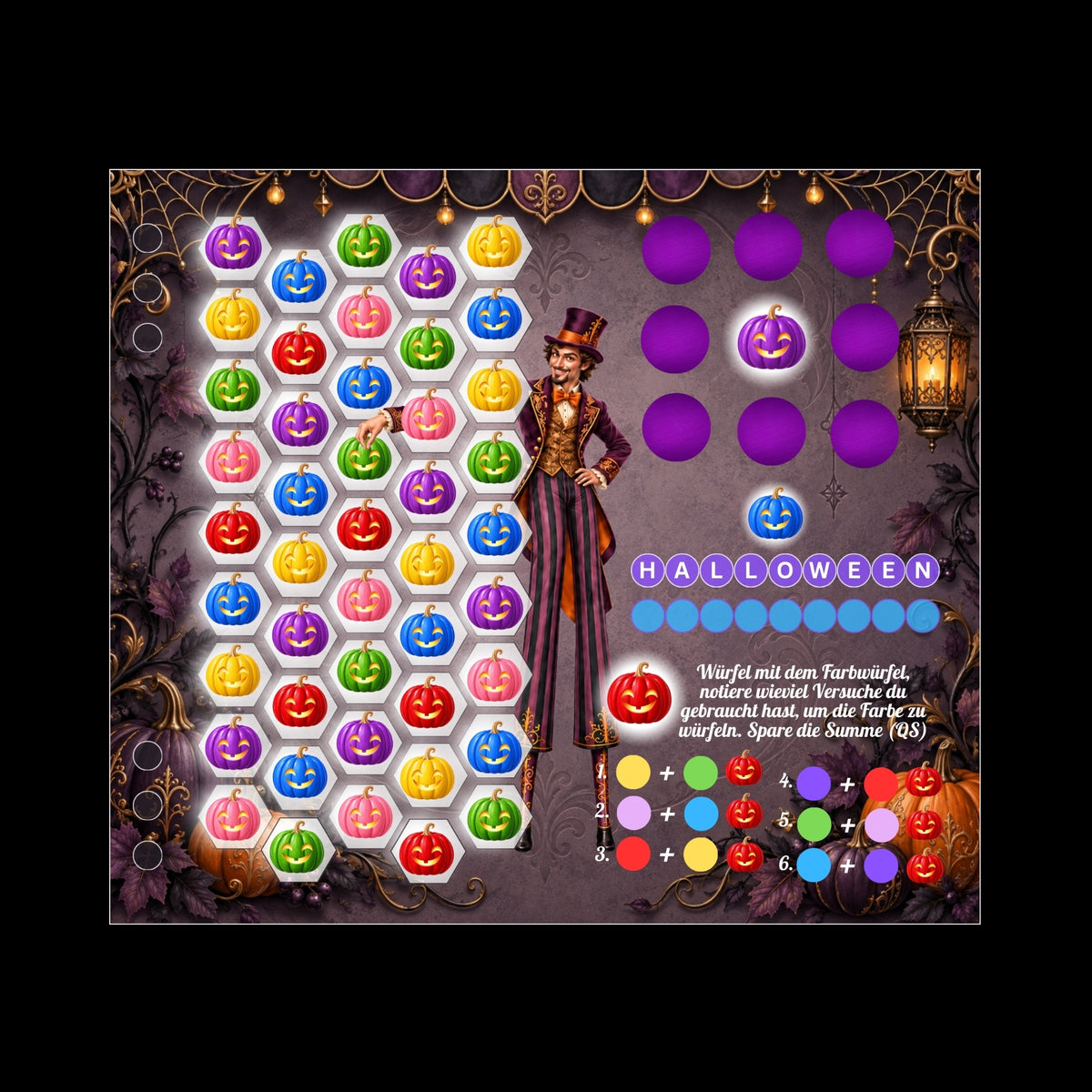Colorful Halloween - Klappkarte zum Einheften - foliert