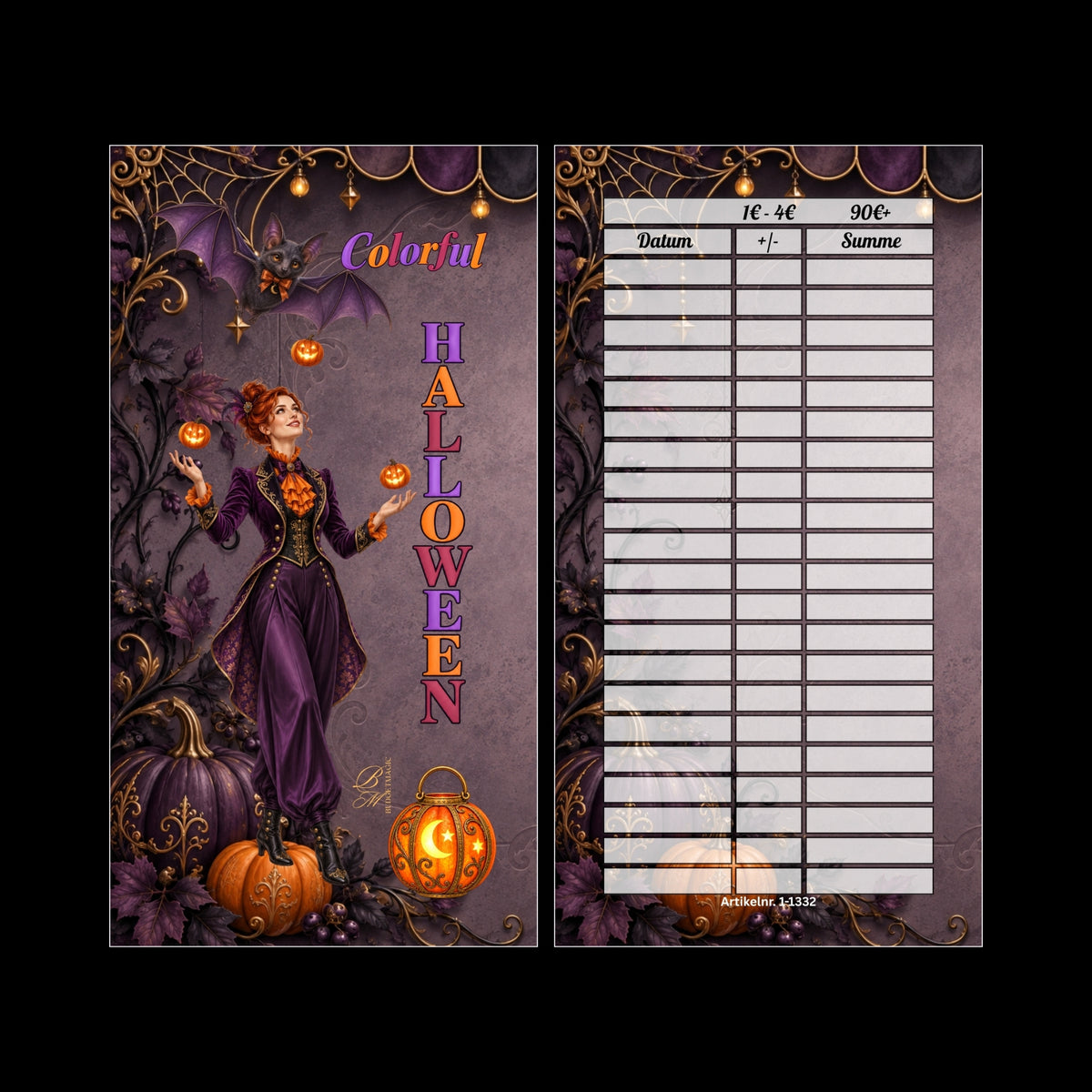 Colorful Halloween - Klappkarte zum Einheften - foliert