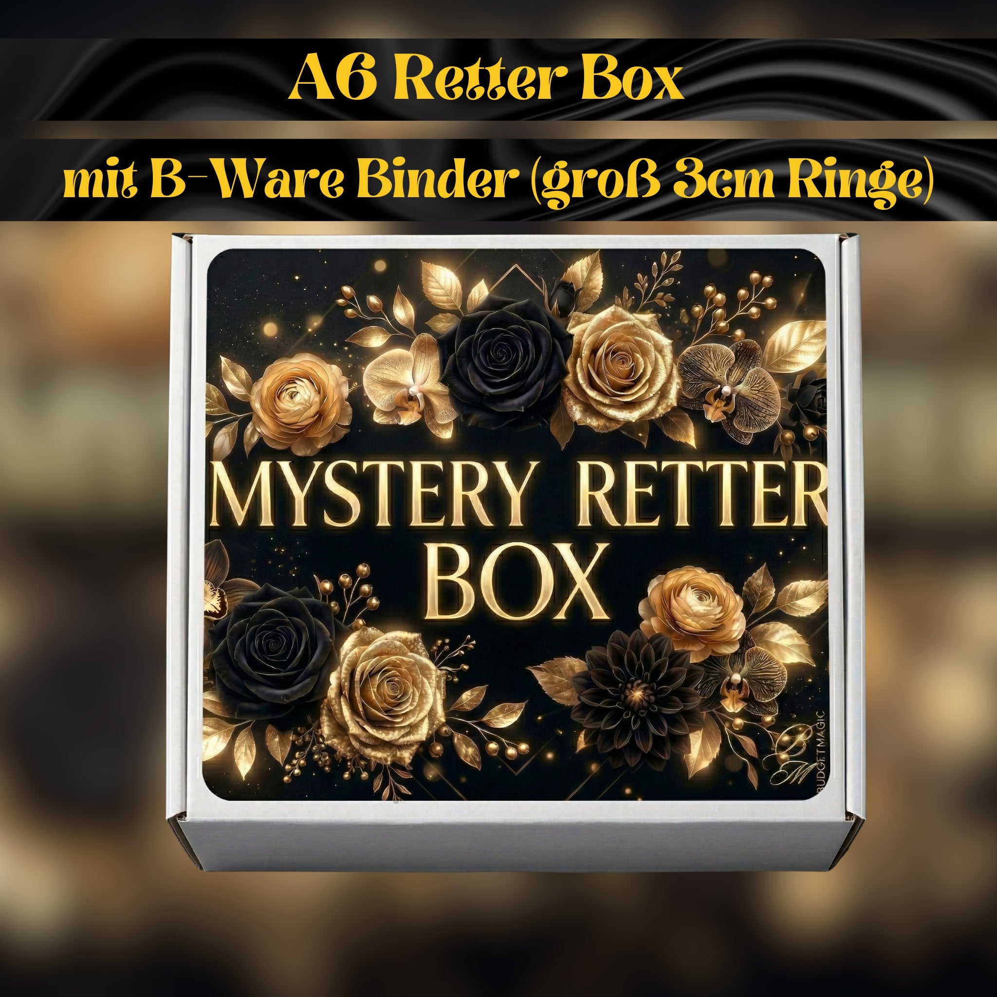 A6 Mystery Retter Box mit B-Ware Binder (groß 3cm Ringe)